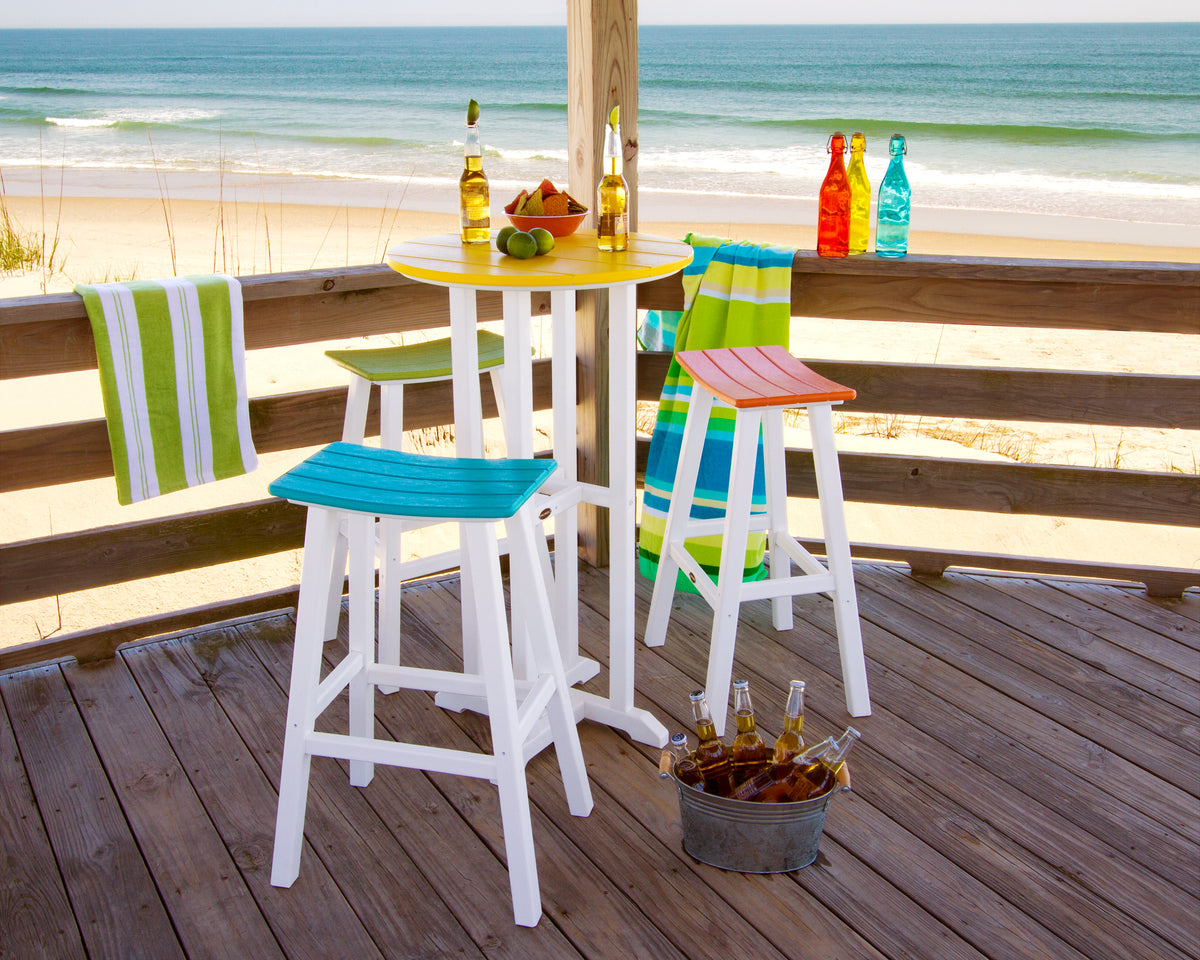 Contempo 4-Piece Round Saddle Bar Stool Set
