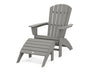 Nautical Curveback Adirondack Chair 2-Piece Set with Ottoman