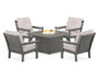 Vineyard 5-Piece Conversation Set with Fire Pit Table