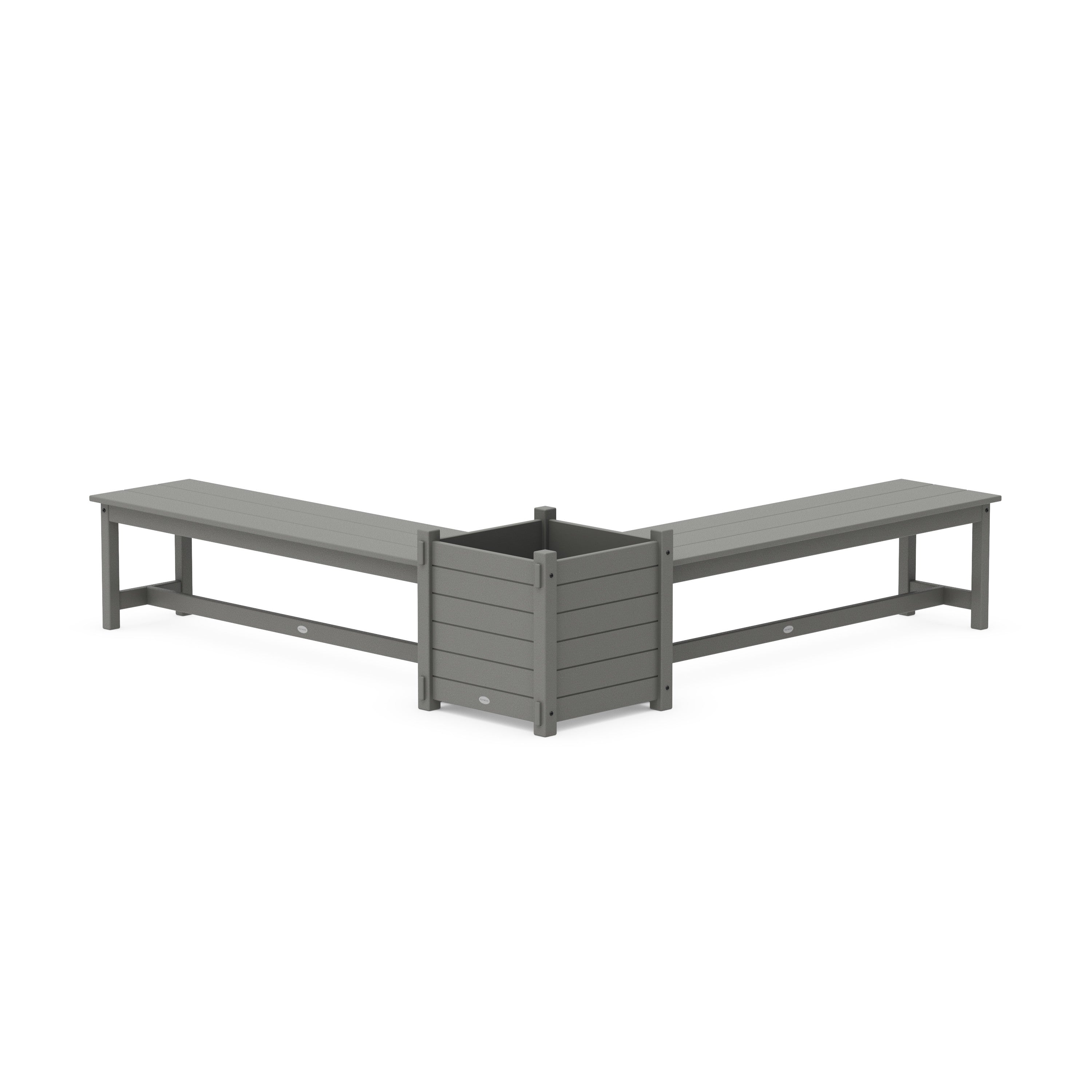 60" Nautical L- Shaped Planter Bench Set- Large
