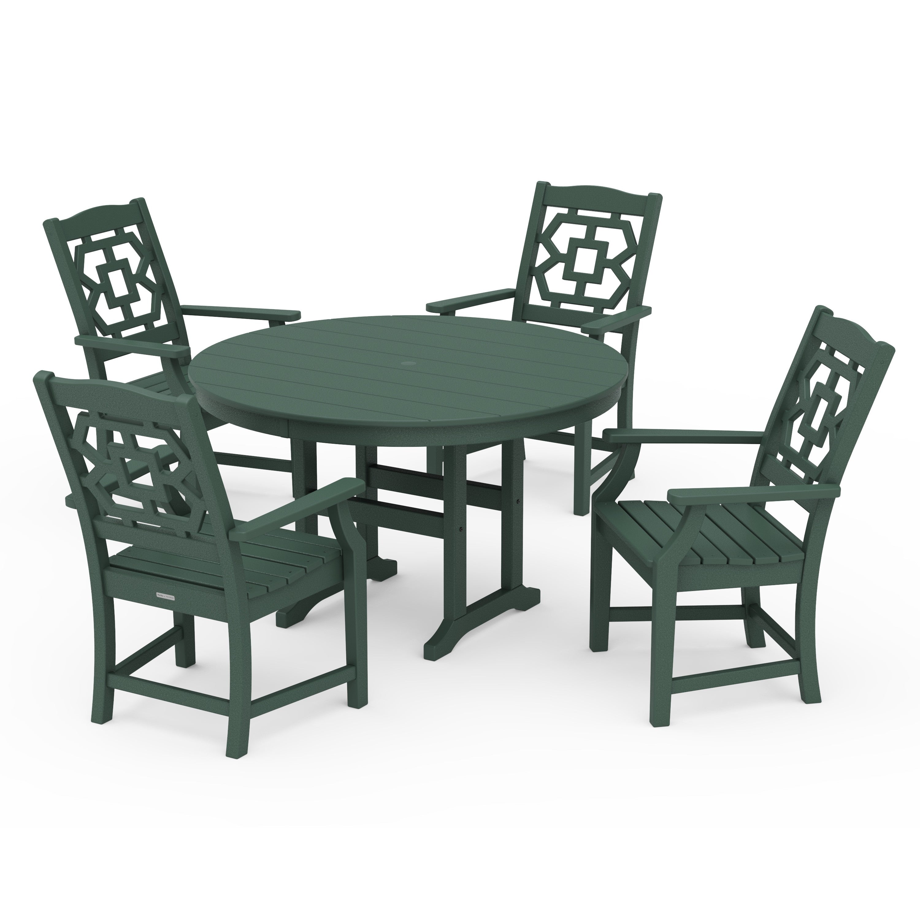 Chinoiserie 5-Piece Round Farmhouse Dining Set