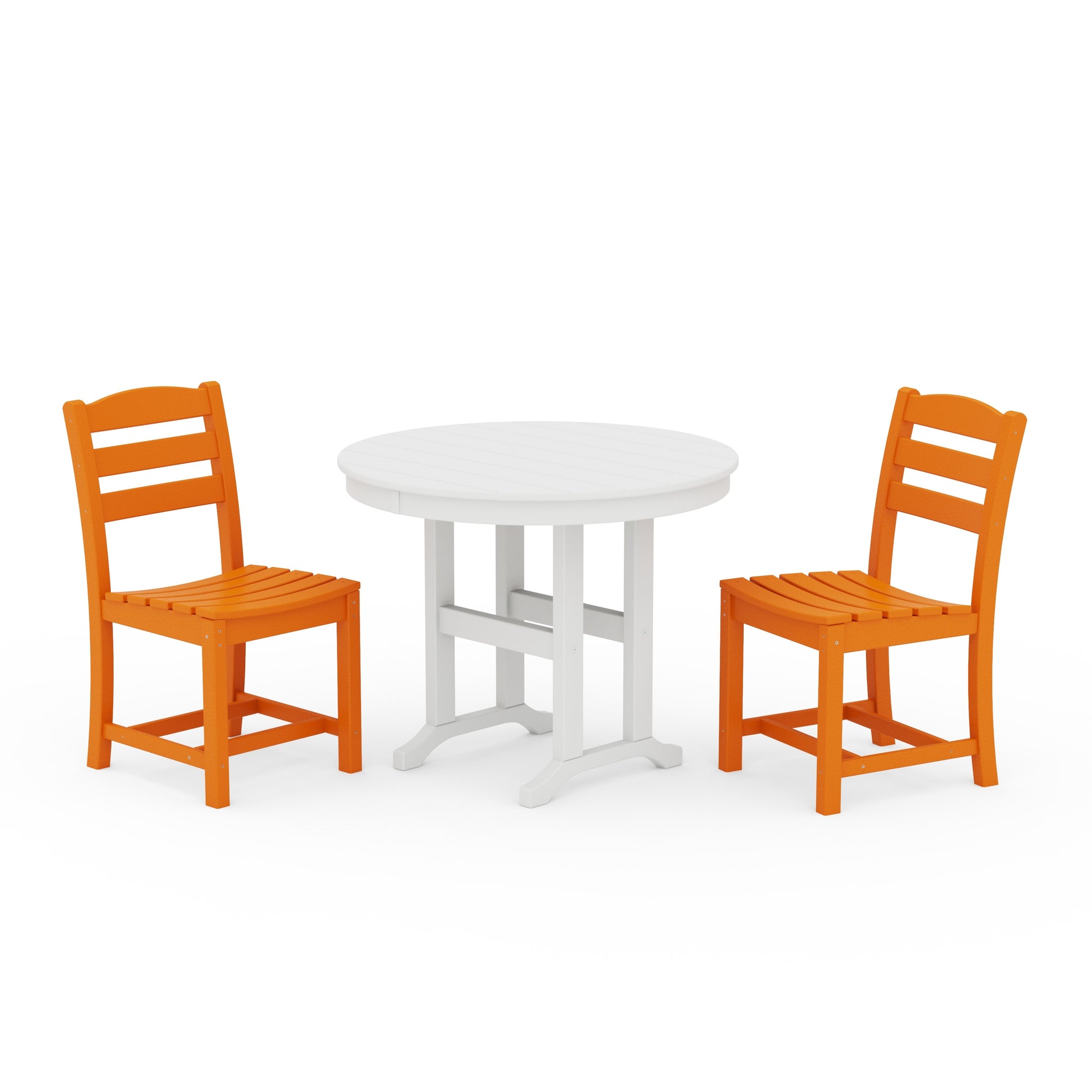 La Casa Café Side Chair 3-Piece Round Dining Set