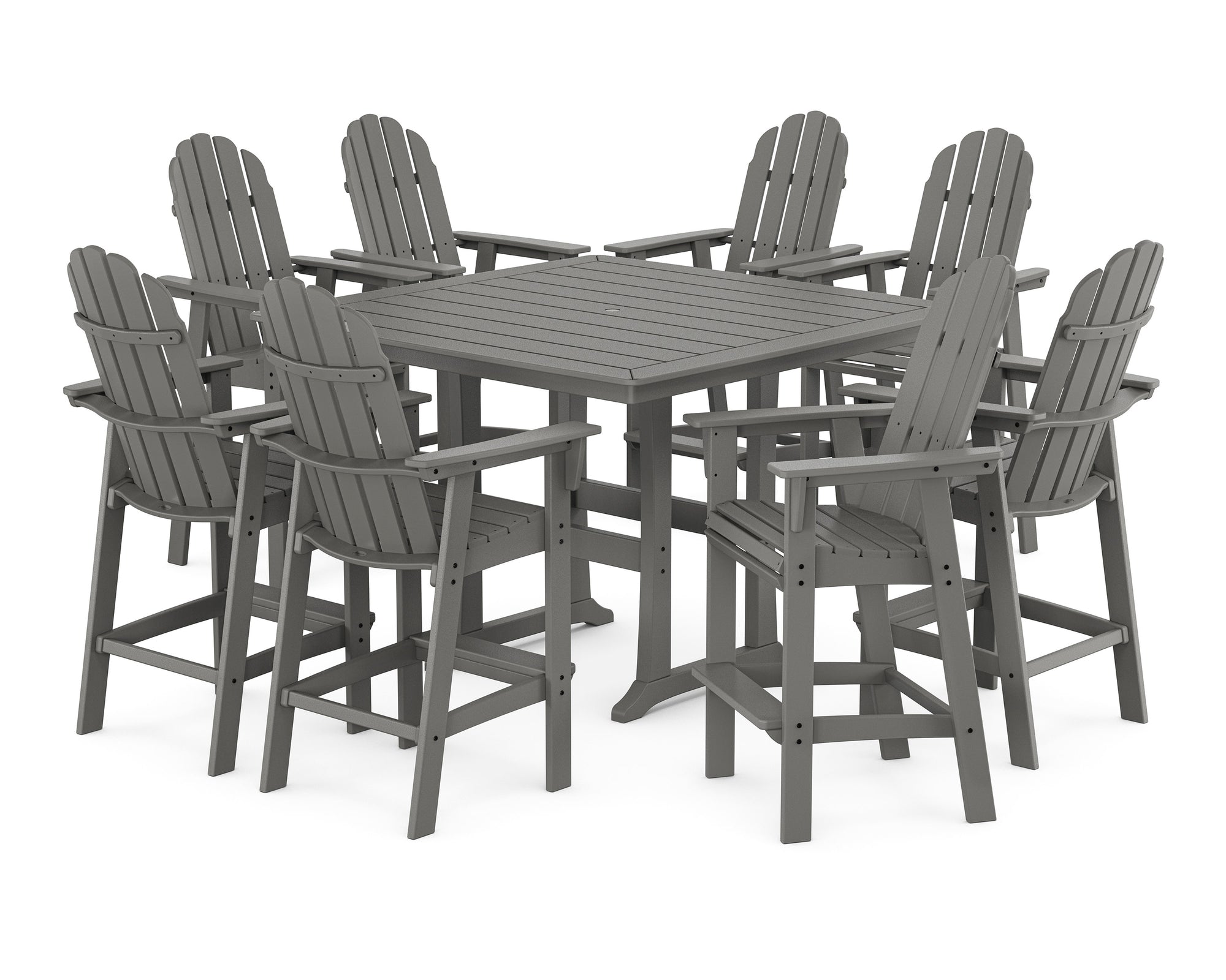 Vineyard Curveback Adirondack 9-Piece Trestle Bar Set