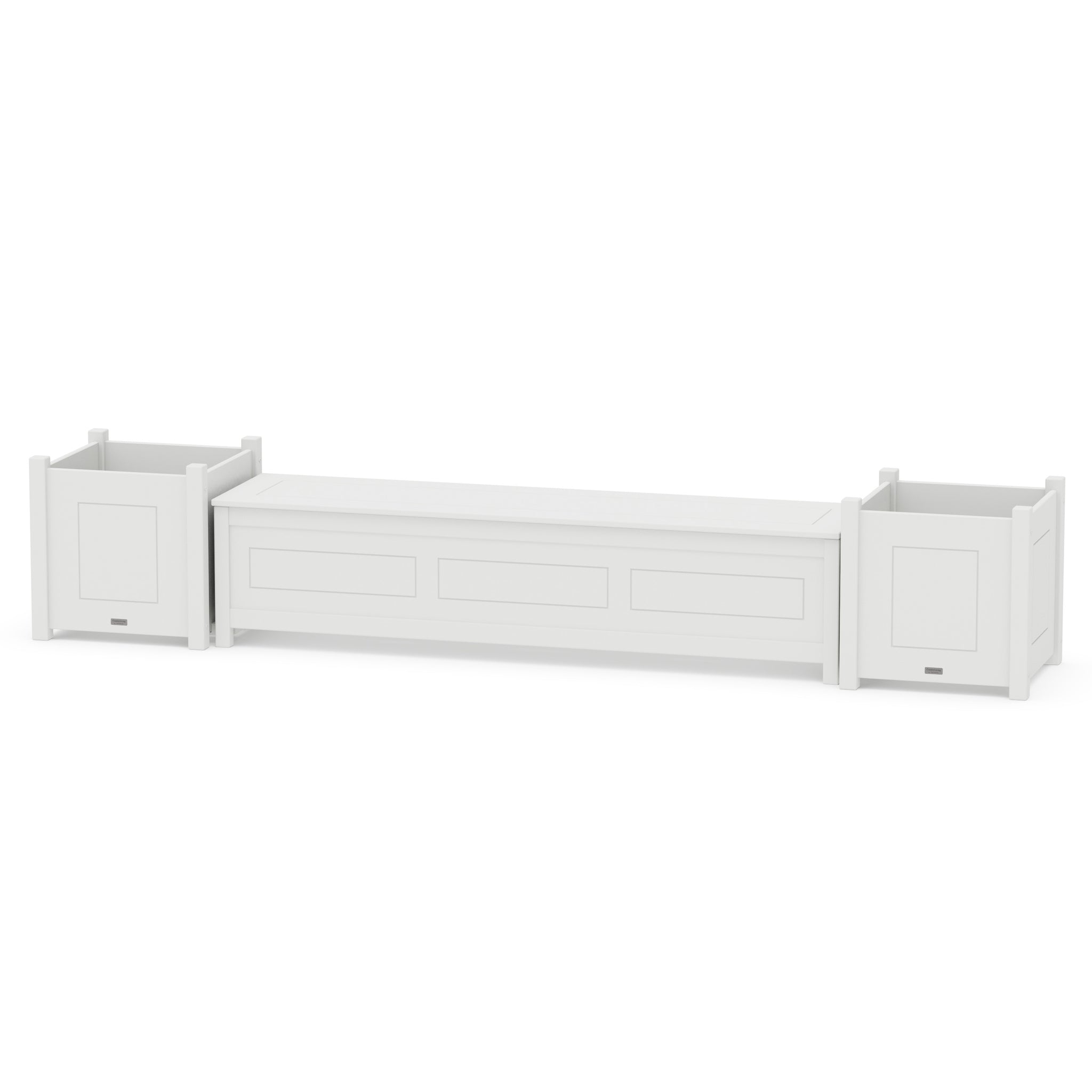 72" Country Living Straight Planter Storage Bench Set- Large
