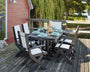 Coastal Folding Arm Chair 7-Piece Dining Set