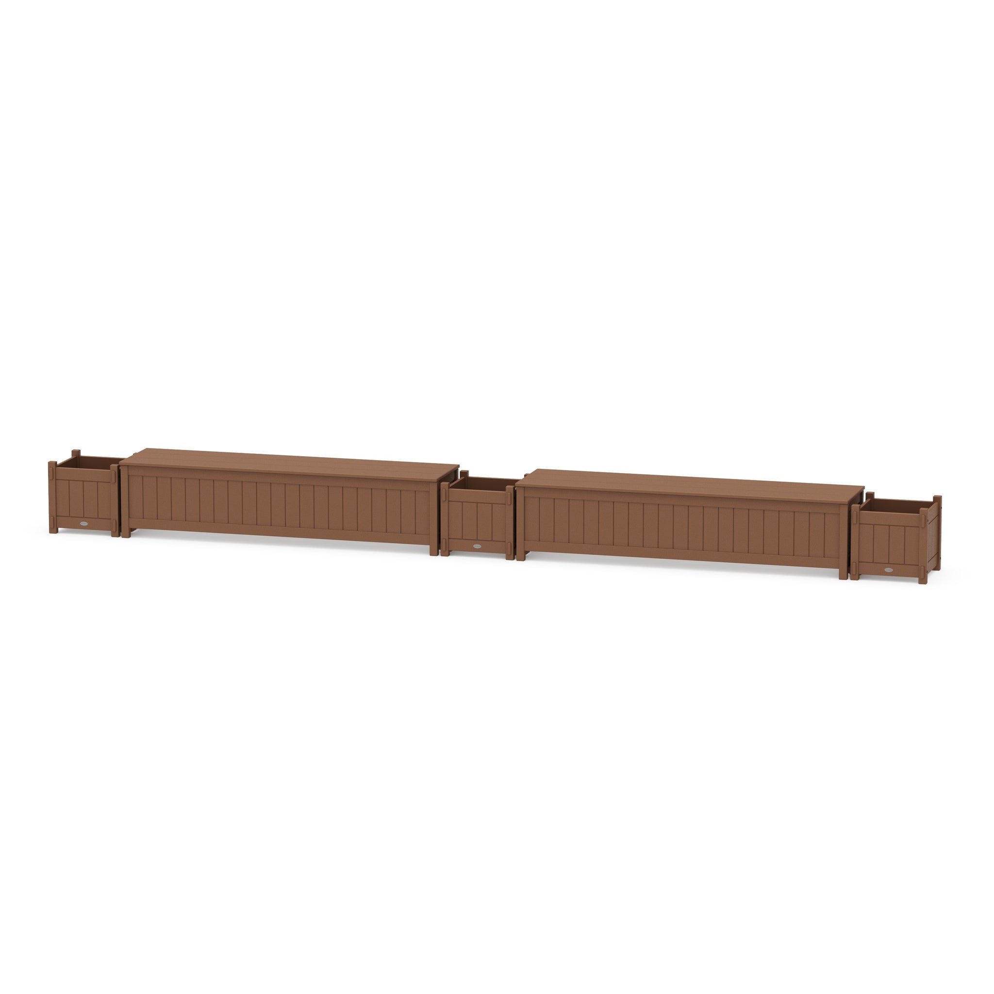 72" Vineyard Straight Double Planter Storage Bench Set