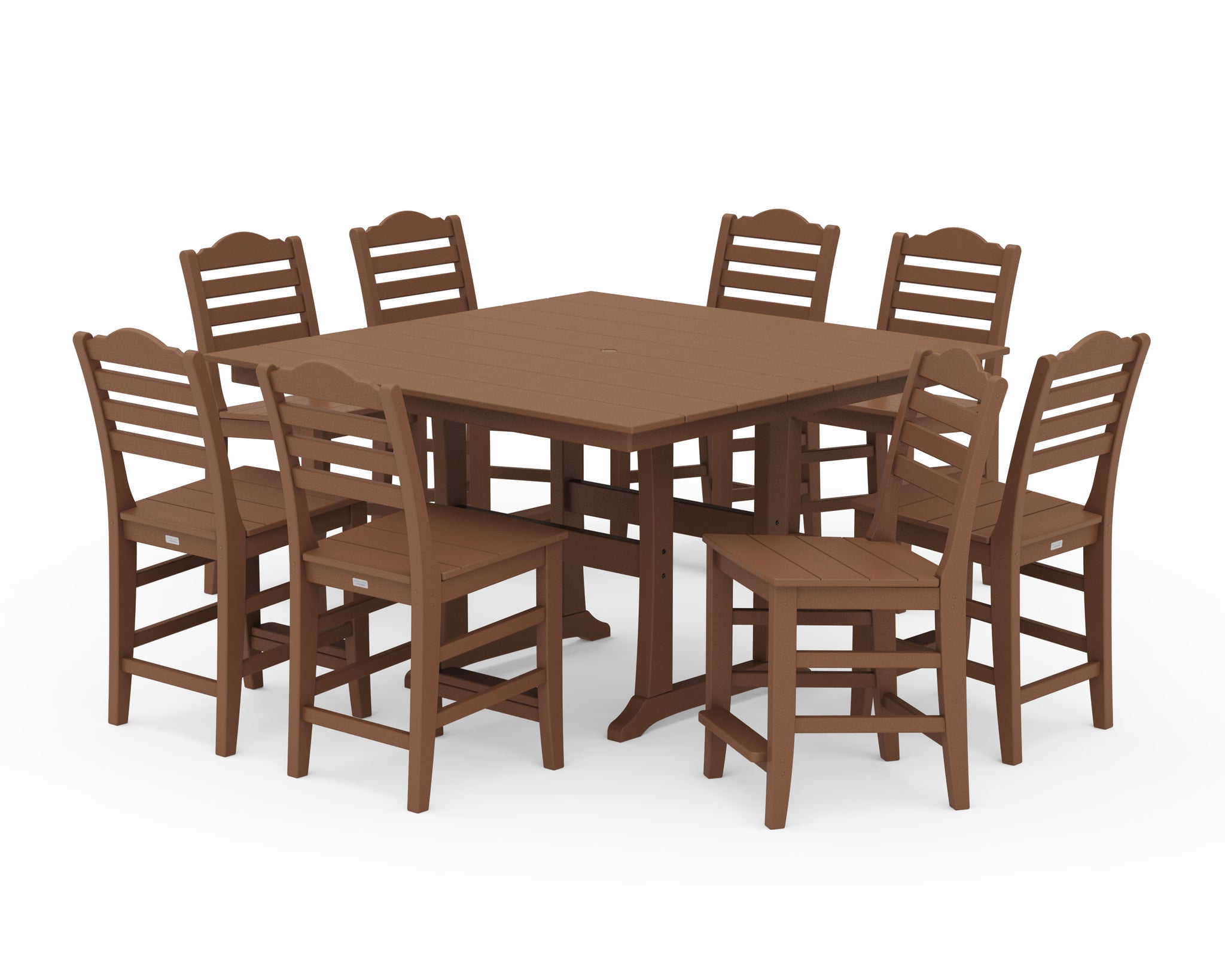 Savannah Side Chair 9-Piece Square Farmhouse Counter Set with Trestle Legs