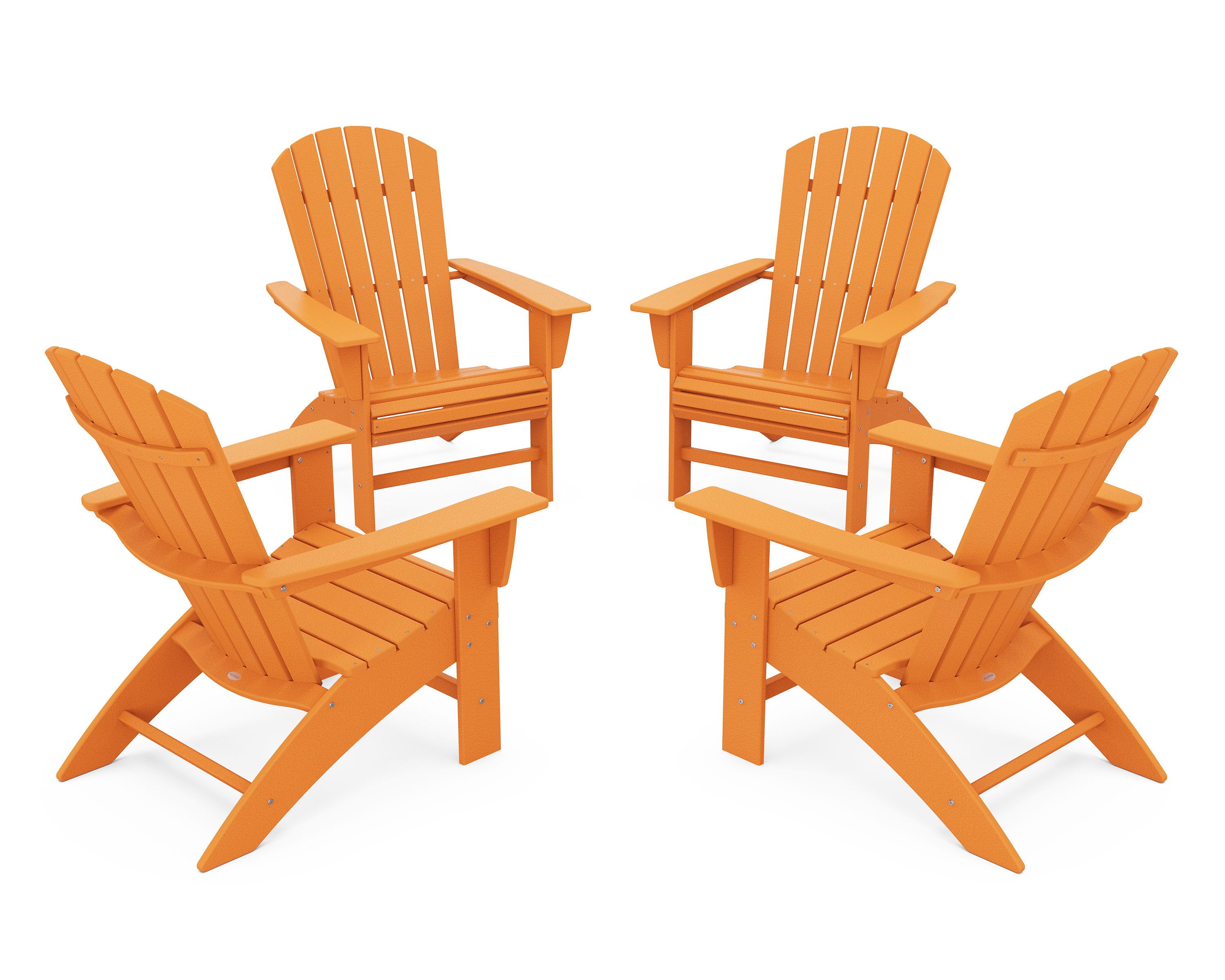 4-Piece Nautical Curveback Adirondack Chair Conversation Set