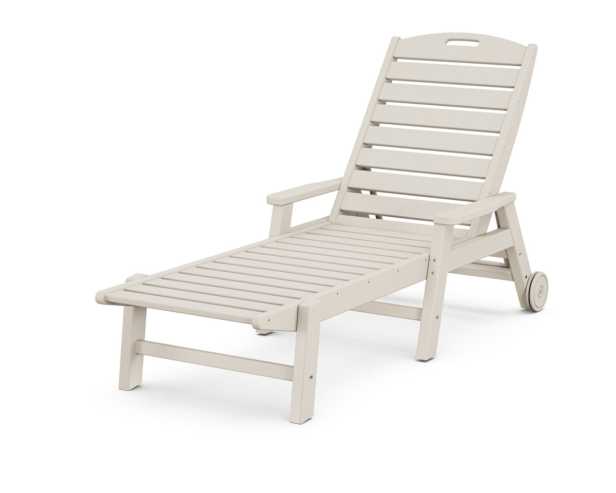 Nautical Chaise with Arms & Wheels