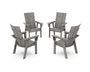 Modern 4-Piece Curveback Upright Adirondack Conversation Set