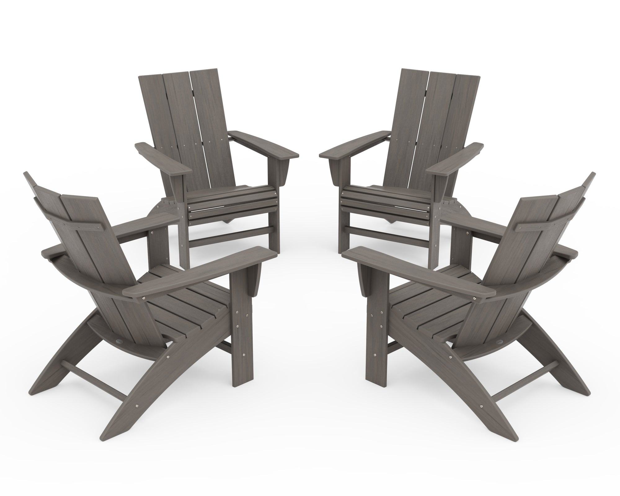 4-Piece Modern Curveback Adirondack Conversation Set