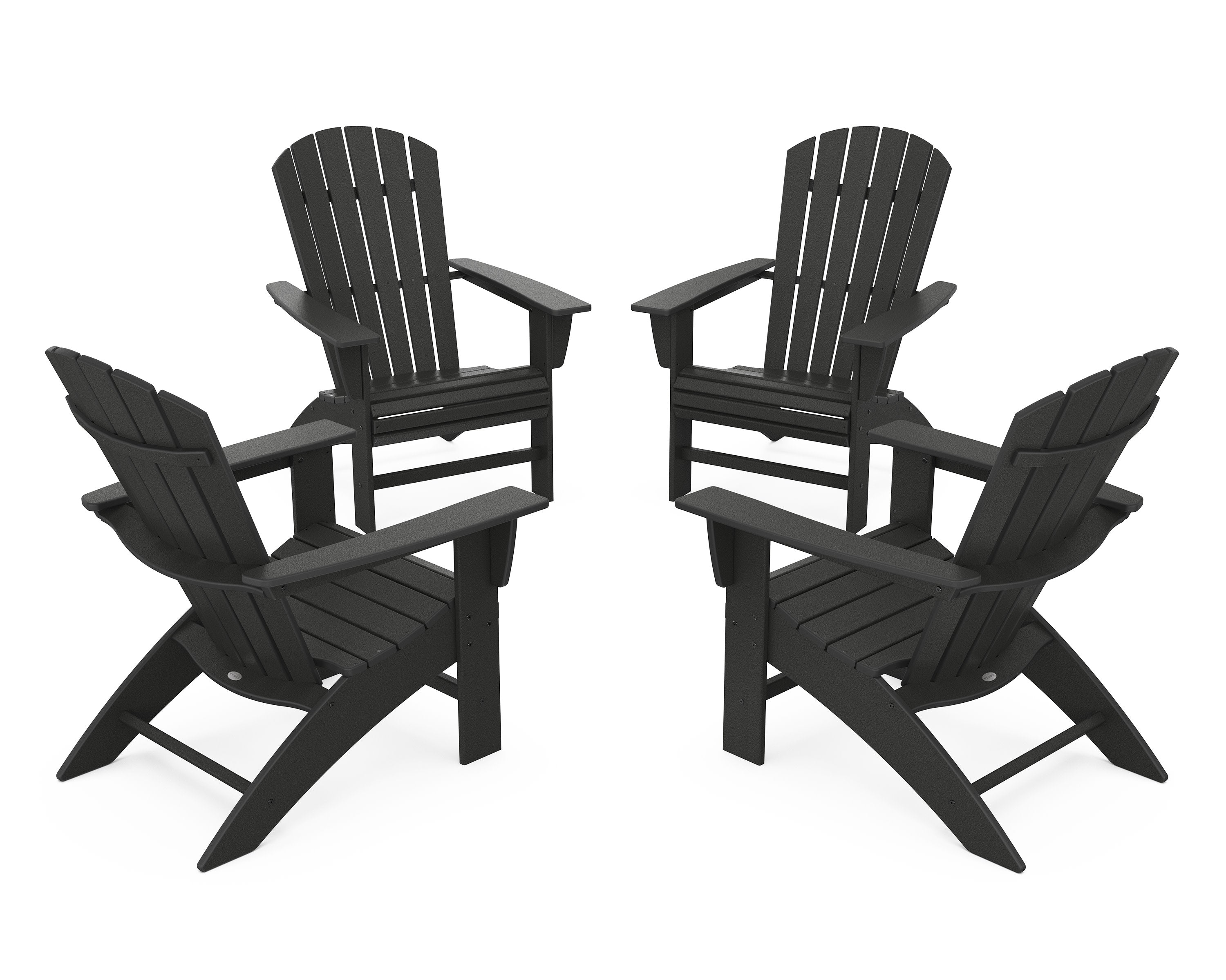 4-Piece Nautical Curveback Adirondack Chair Conversation Set