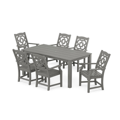 Chinoiserie Arm Chair 7-Piece Parsons Dining Set