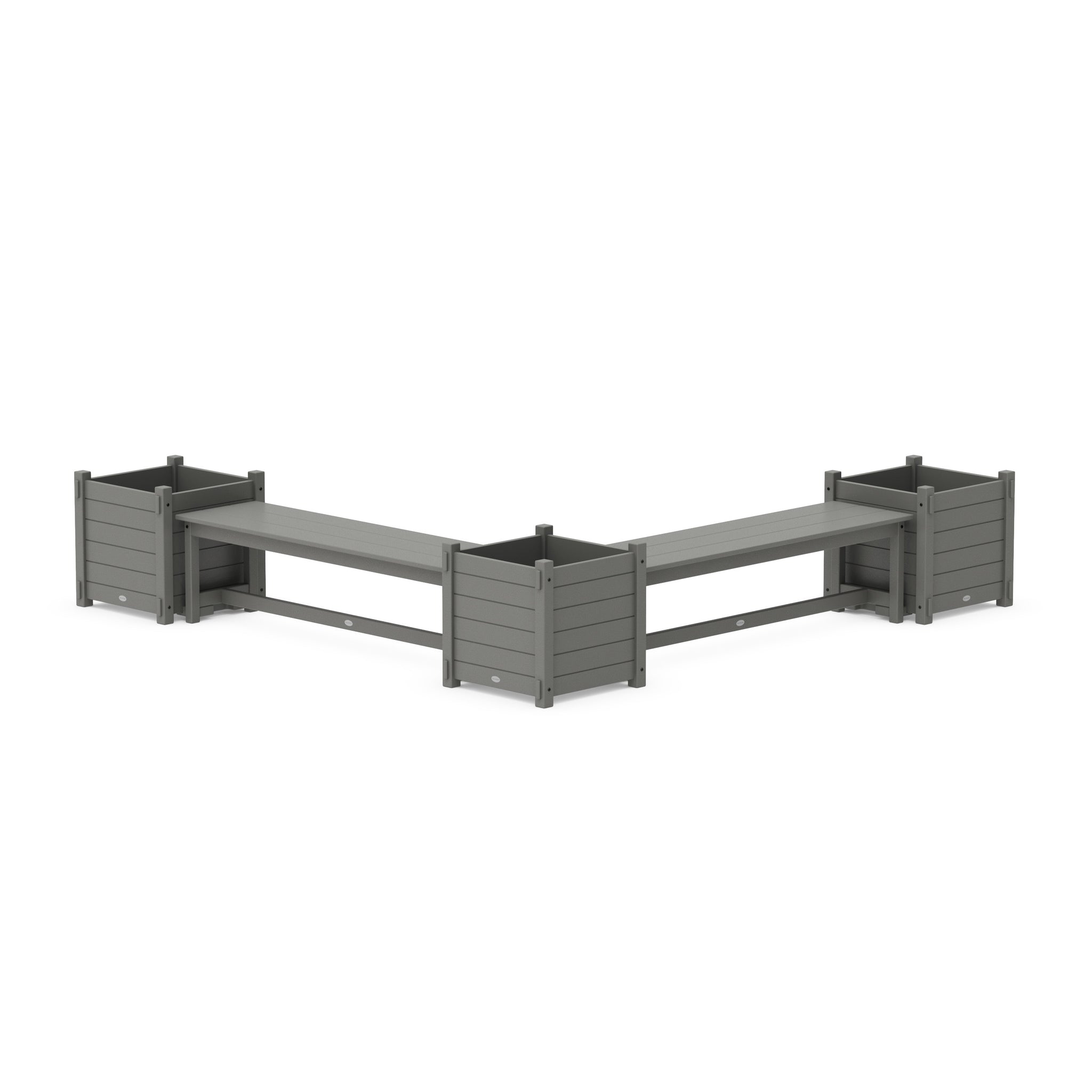 60" Nautical L- Shaped Planter Bench Corner Set - Large