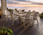Vineyard Curveback Adirondack 9-Piece Nautical Trestle Dining Set