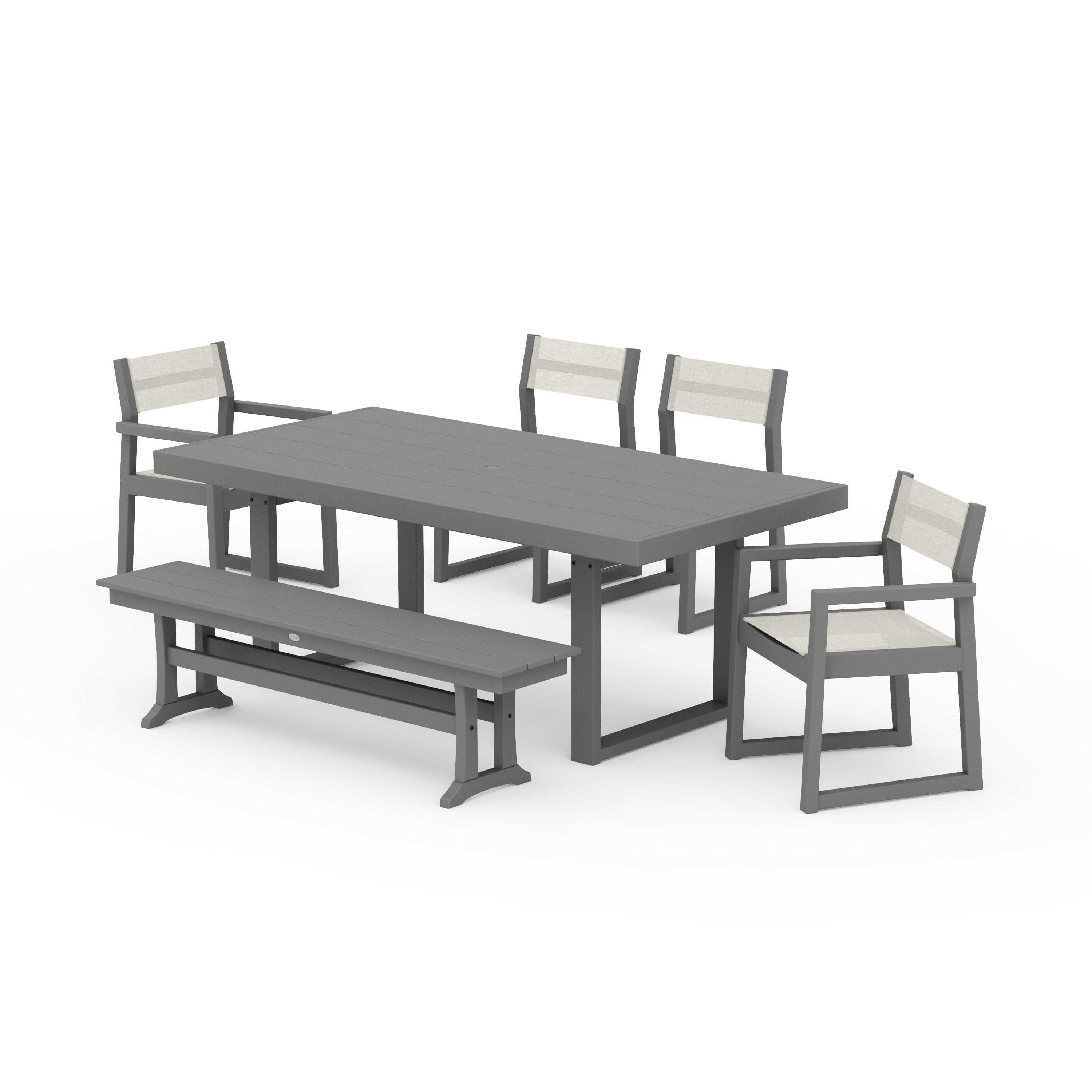 EDGE Sling 6-Piece Dining Set with Bench