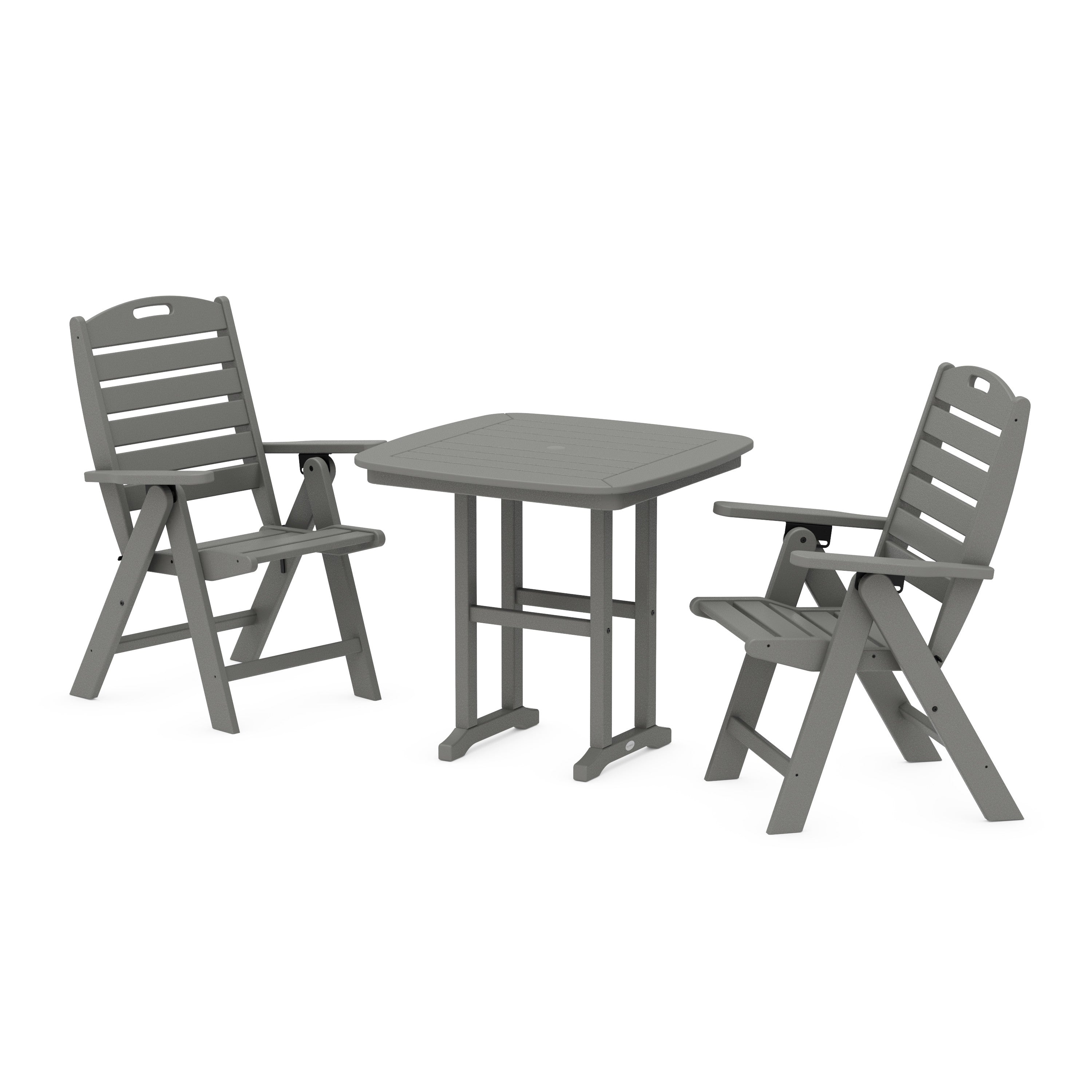 Nautical Folding Lowback Chair 3-Piece Dining Set