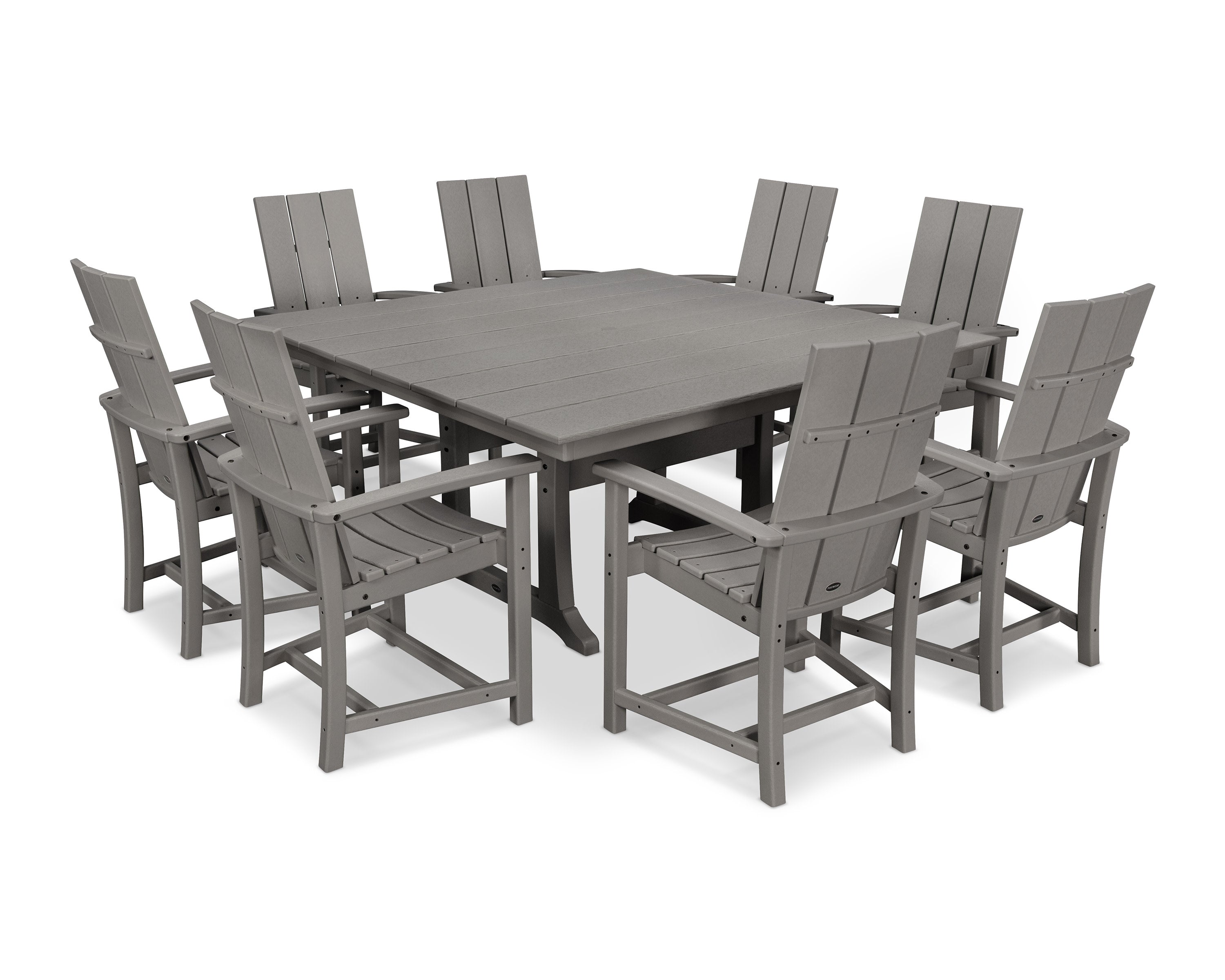 Modern Adirondack 9-Piece Farmhouse Trestle Dining Set