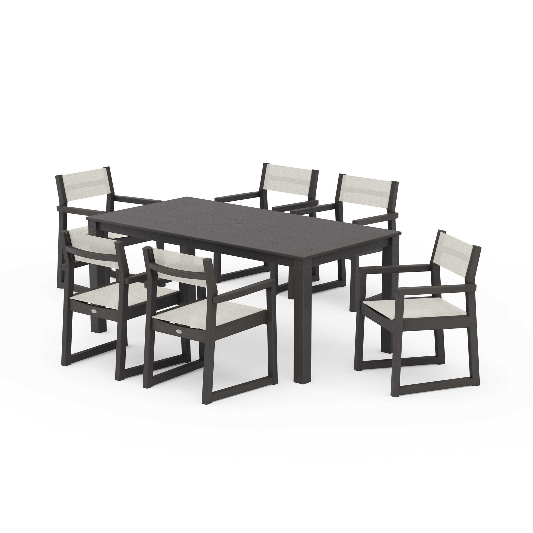 EDGE Sling Arm Chair 7-Piece Parsons Dining Set