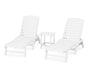Nautical 3-Piece Chaise Lounge Set with South Beach 18" Side Table