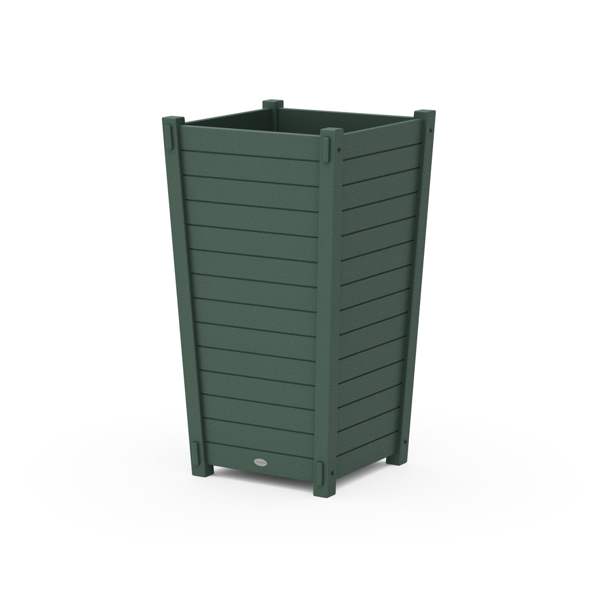 tall plastic planter boxes POLYWOOD Nautical Large Tapered Square Tall Planter Box in Green