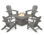 Palm Coast 5-Piece Adirondack Chair Conversation Set with Fire Pit Table