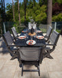 Coastal Folding Arm Chair 7-Piece Dining Set