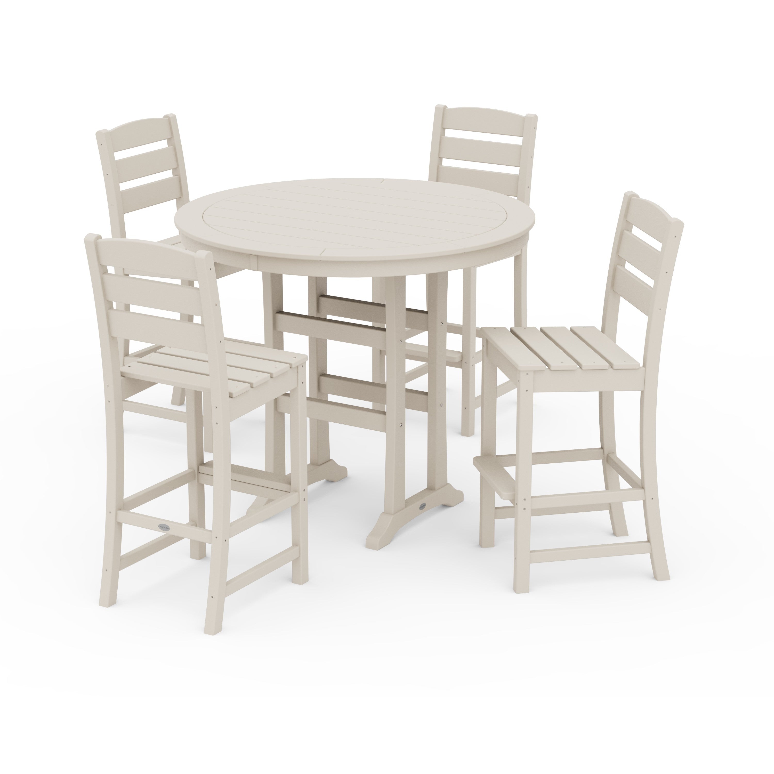 Lakeside 5-Piece Round Farmhouse Side Chair Bar Set