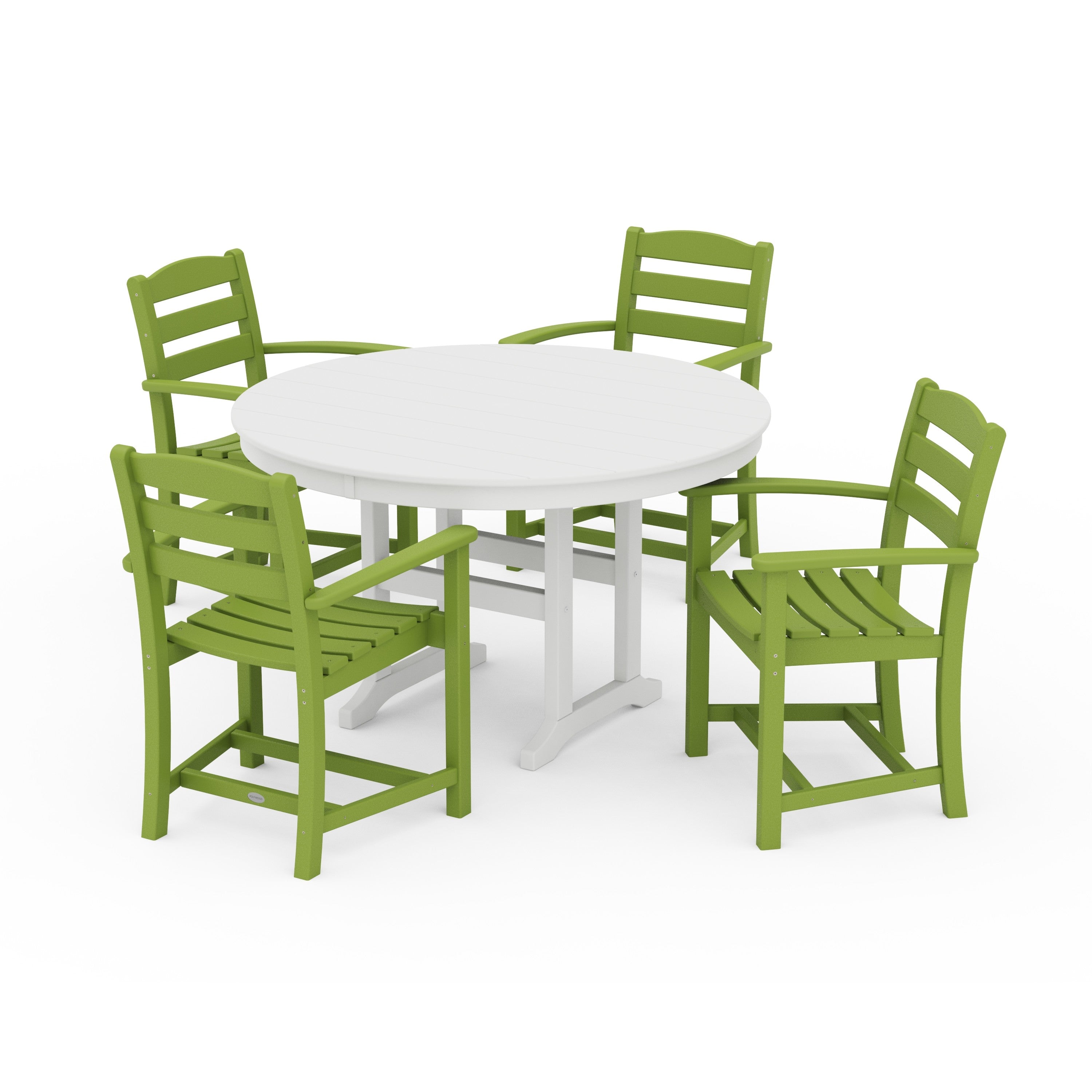 La Casa Café 5-Piece Round Farmhouse Dining Set