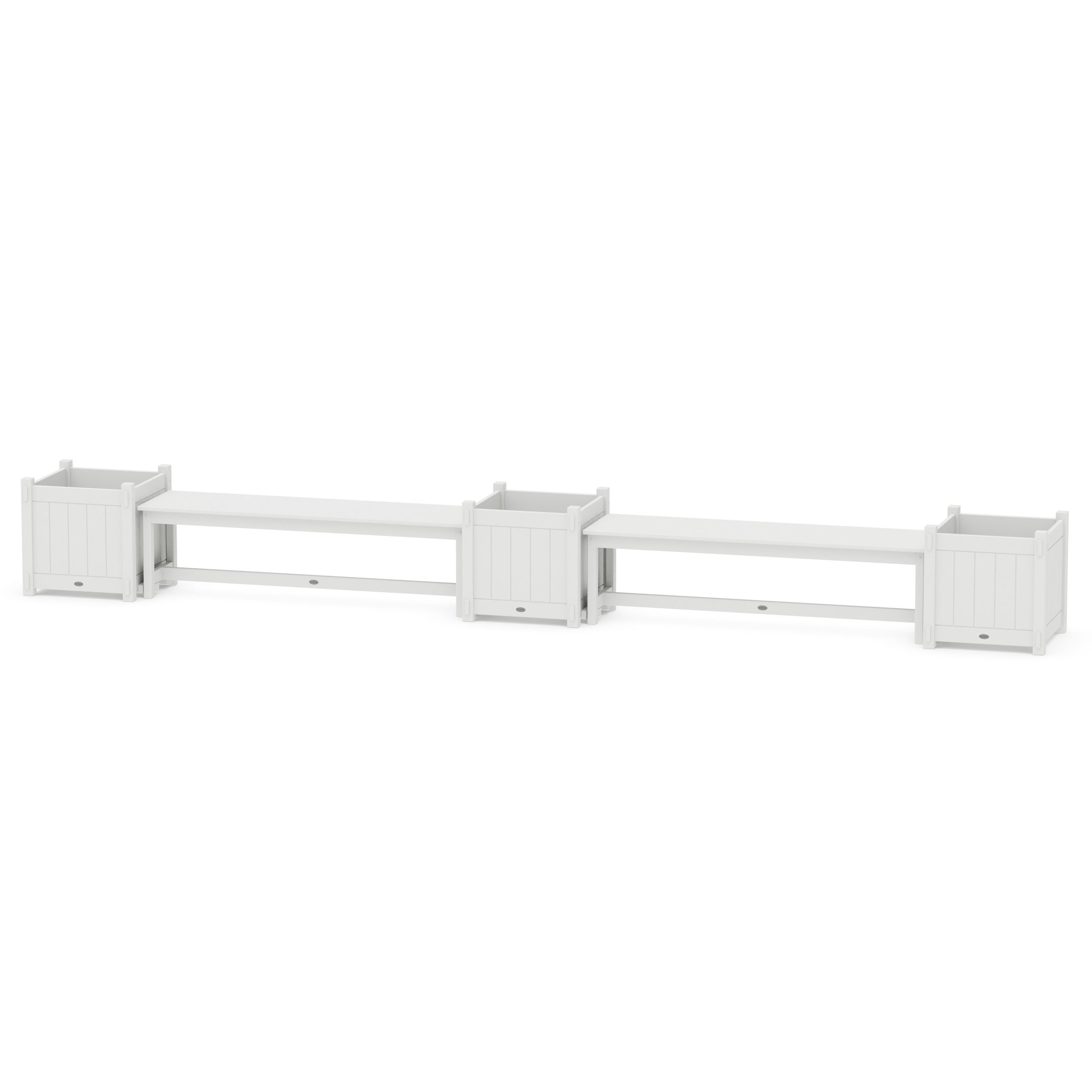 60" Vineyard Straight Double Planter Bench Set - Large