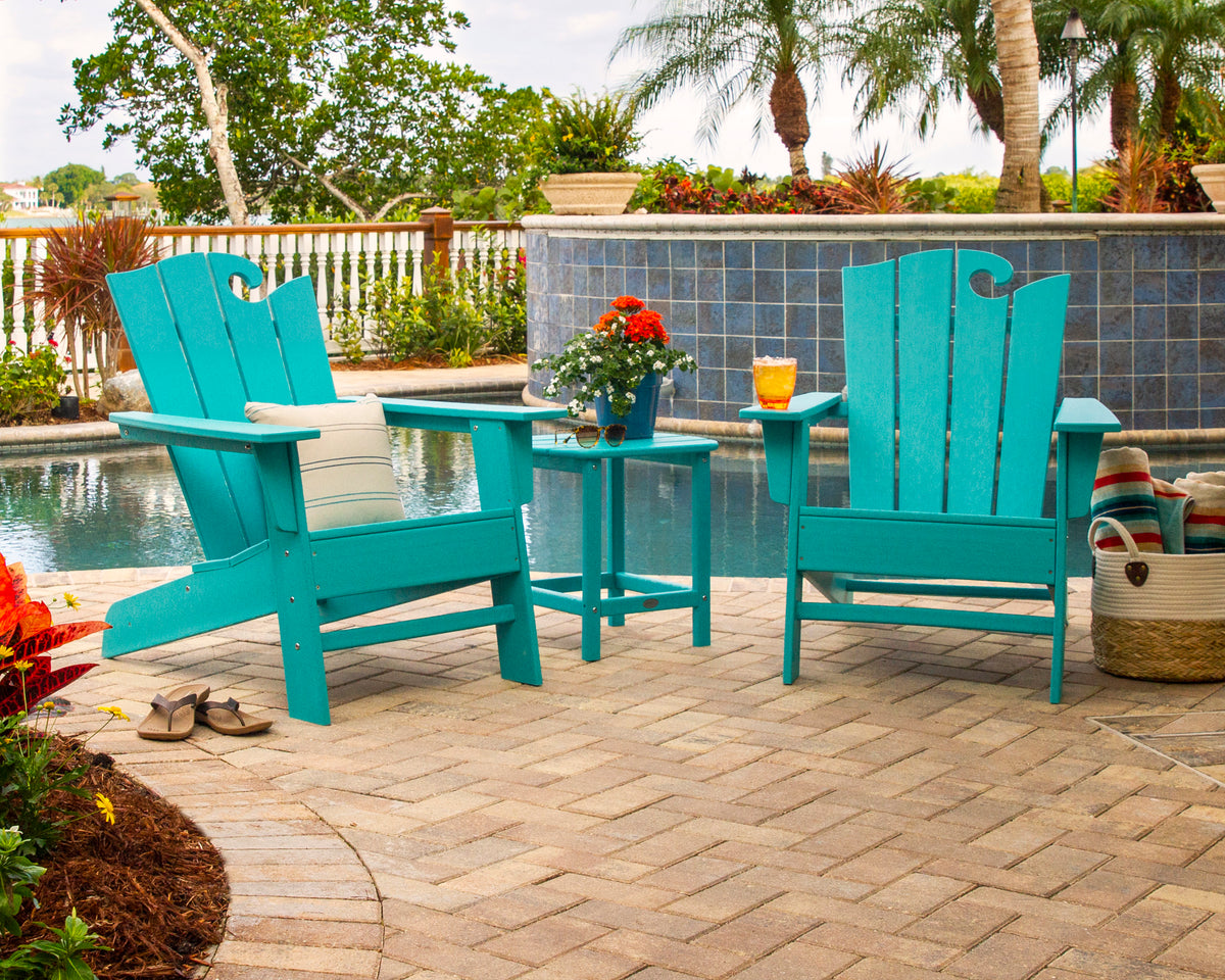Wave 3-Piece Adirondack Set with The Ocean Chair