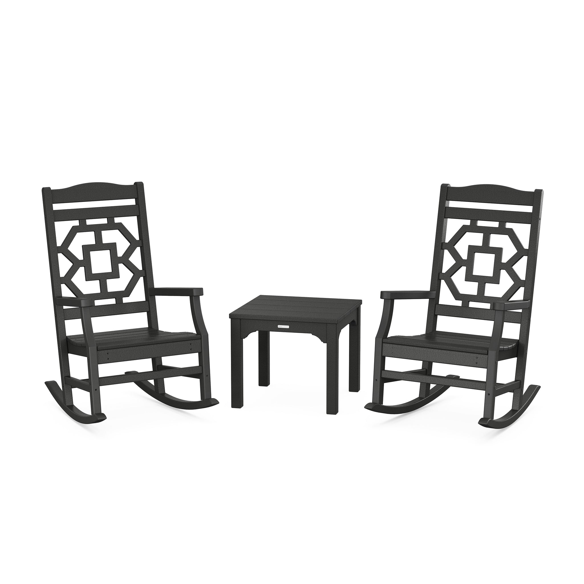 Chinoiserie 3-Piece Rocking Chair Set