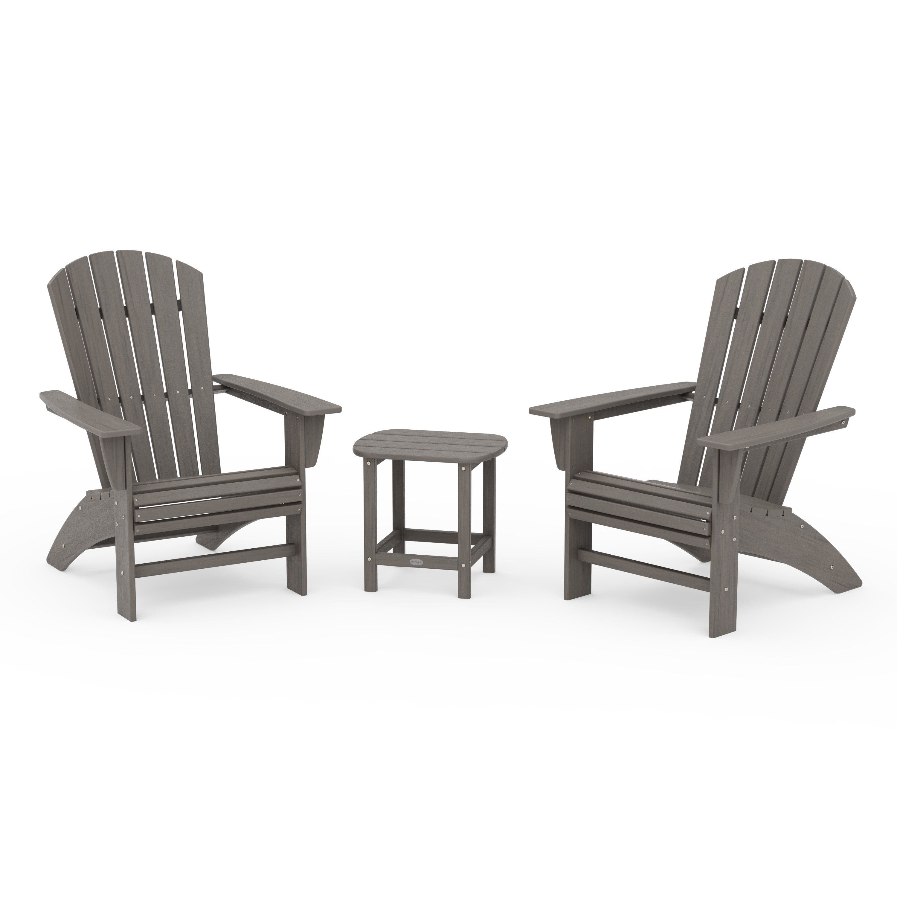 Nautical 3-Piece Curveback Adirondack Set