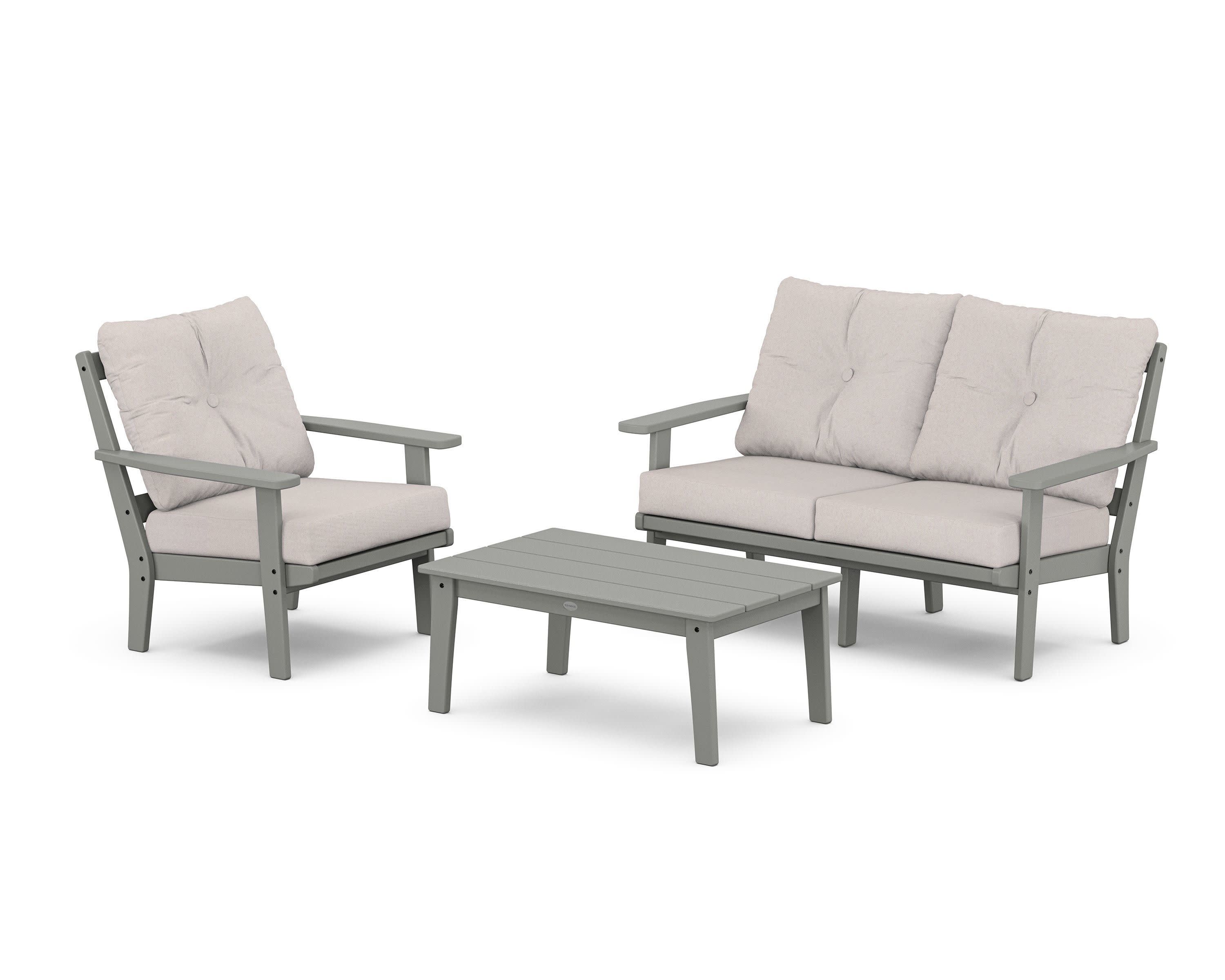 Oxford 3-Piece Deep Seating Set with Loveseat - Thumbnail 2