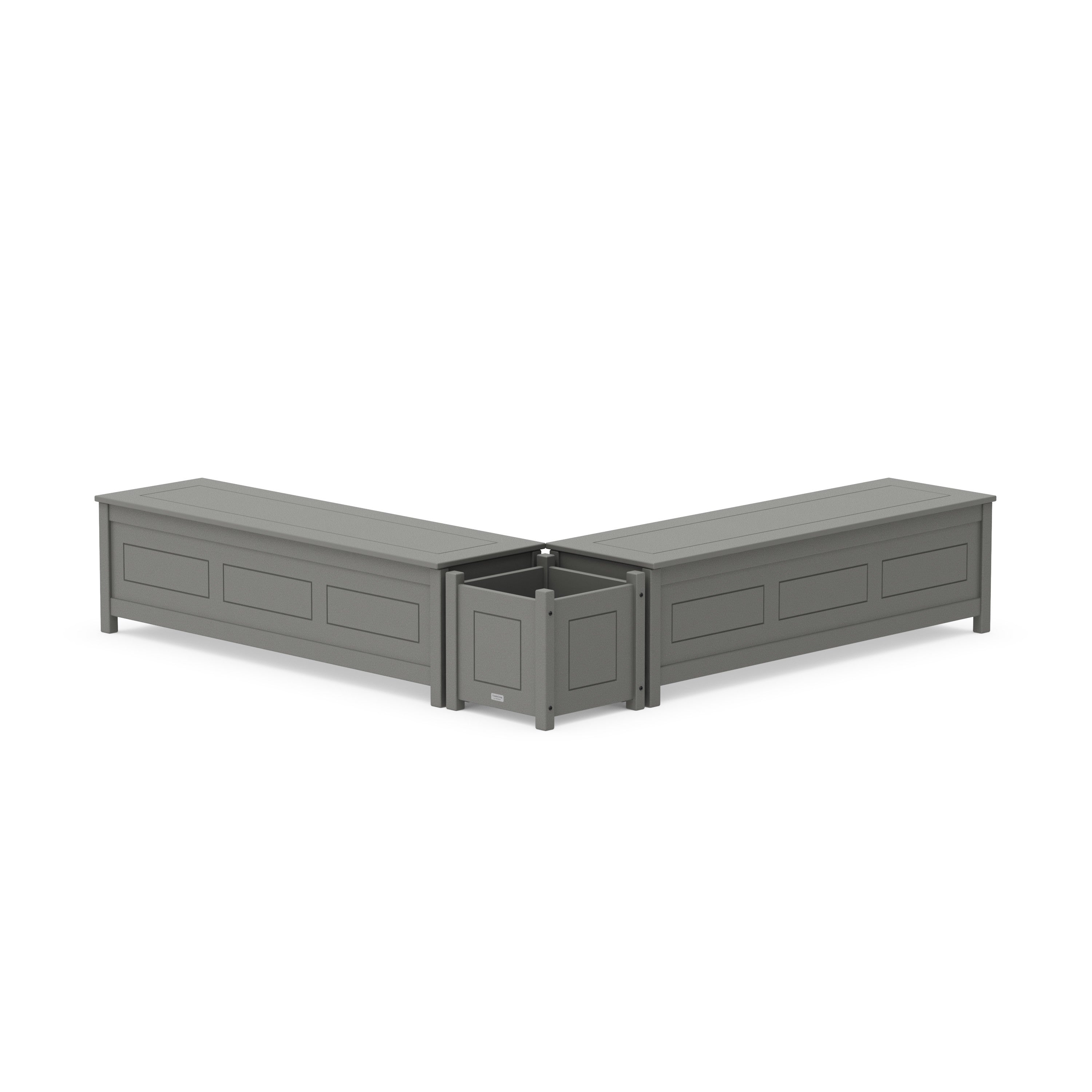 72" Country Living L- Shaped Planter Storage Bench Corner Set- Large
