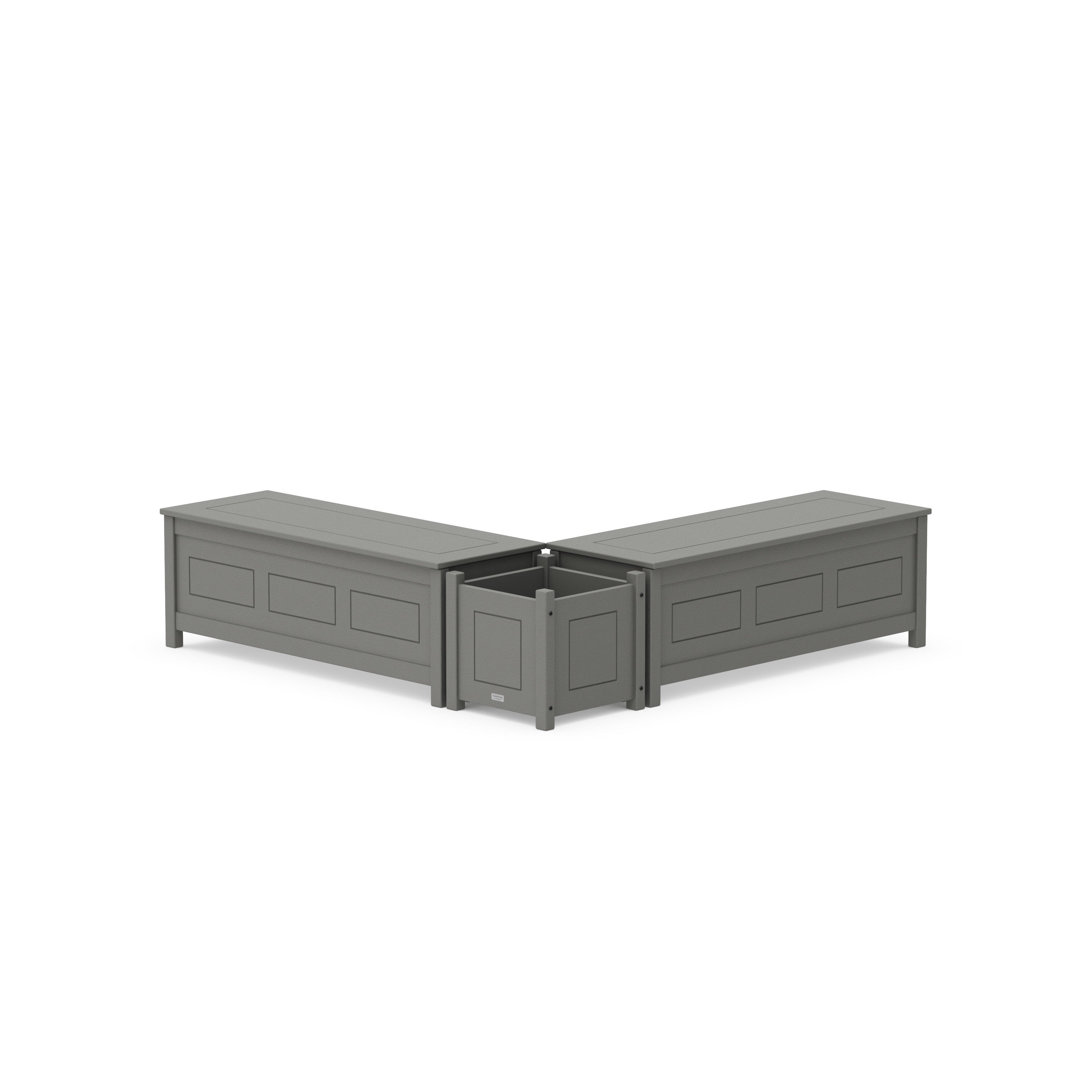 48" Country Living L- Shaped Planter Storage Bench Set