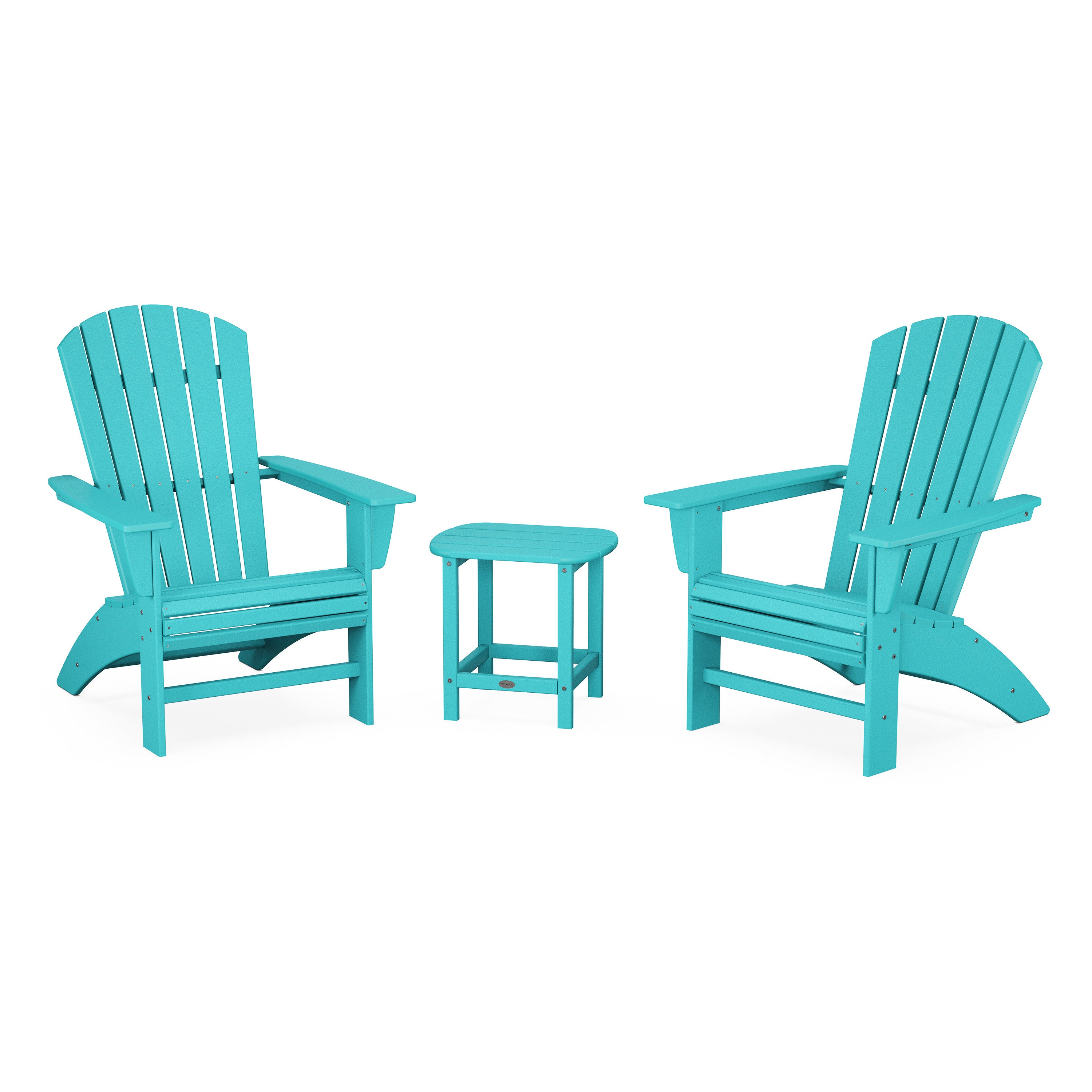 Nautical 3-Piece Curveback Adirondack Set