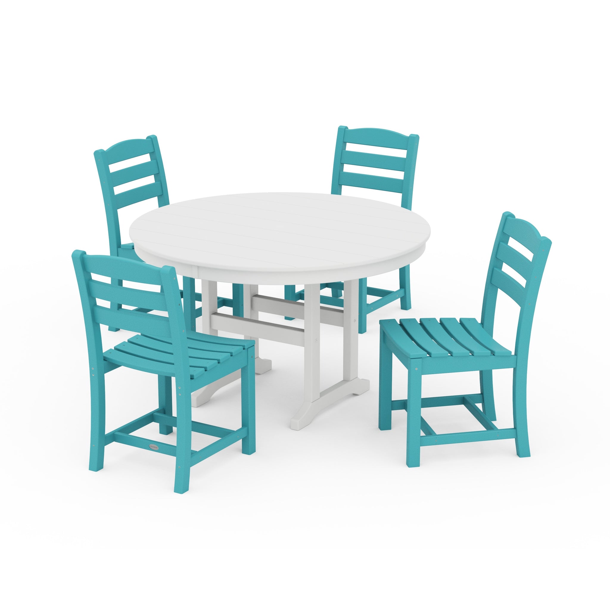 La Casa Café Side Chair 5-Piece Round Farmhouse Dining Set