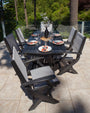 Coastal Folding Arm Chair 7-Piece Dining Set