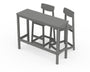 Modern Studio Urban Bar Chair 3-Piece Balcony Set