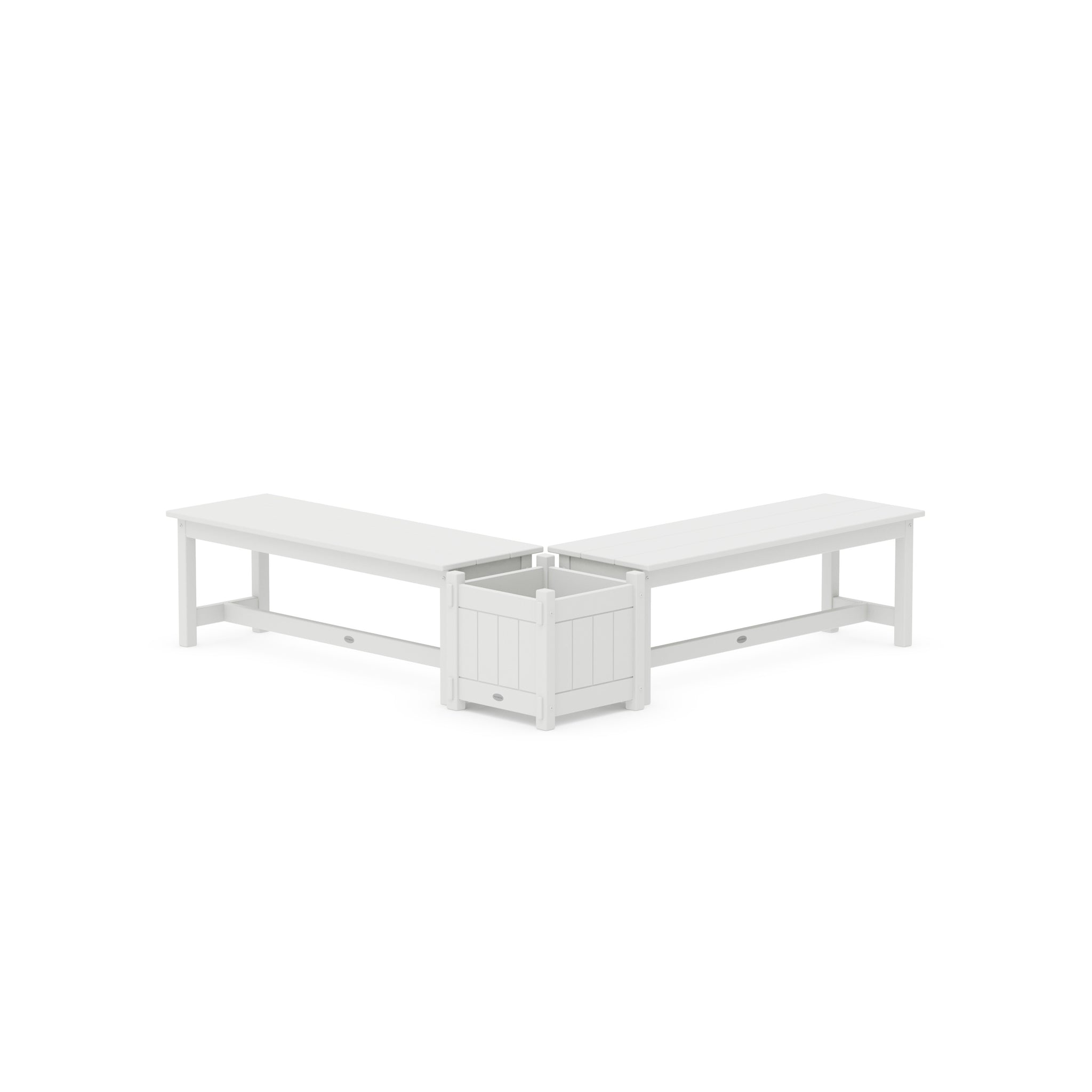 48" Vineyard L- Shaped Planter Bench Set