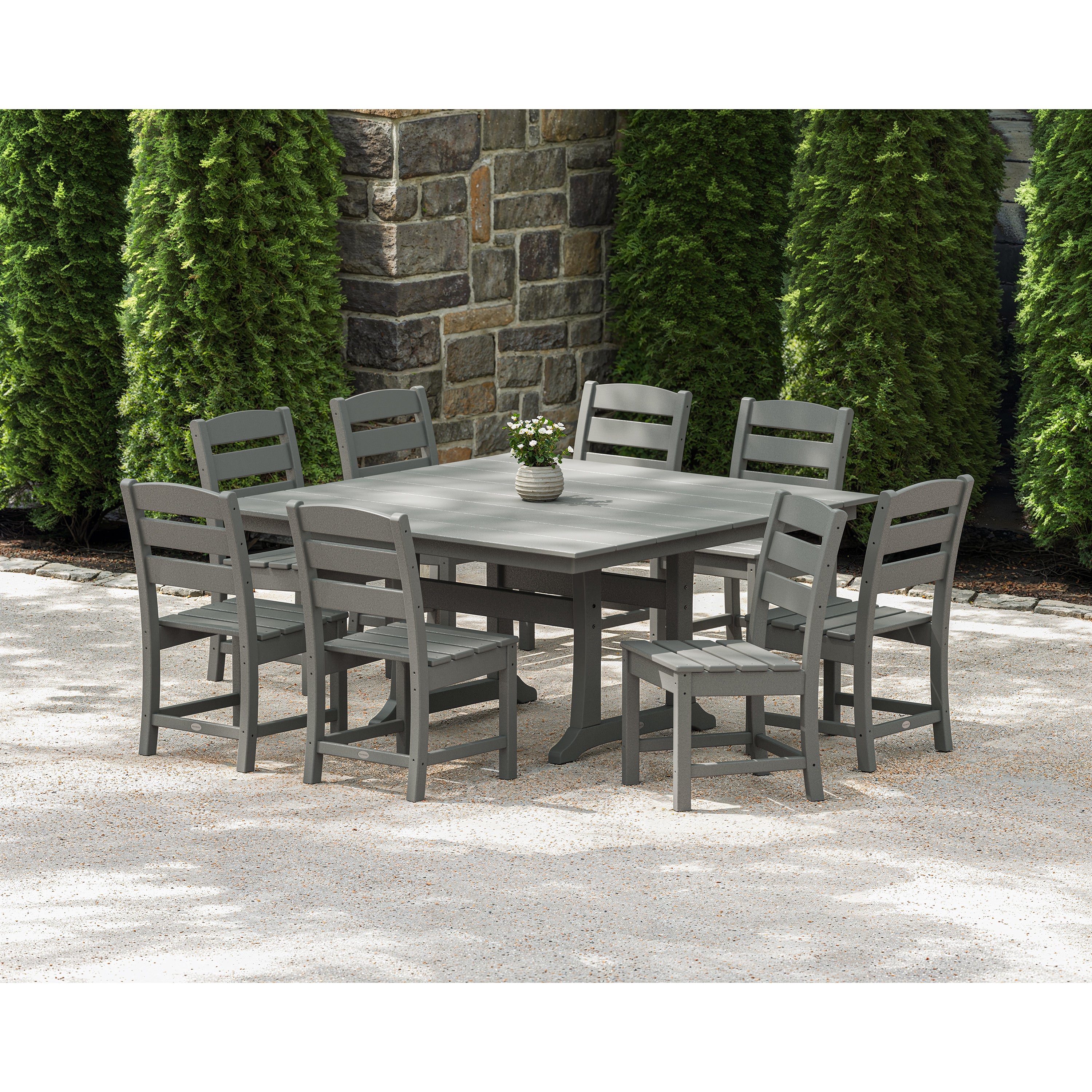 Lakeside 9-Piece Farmhouse Trestle Dining Set