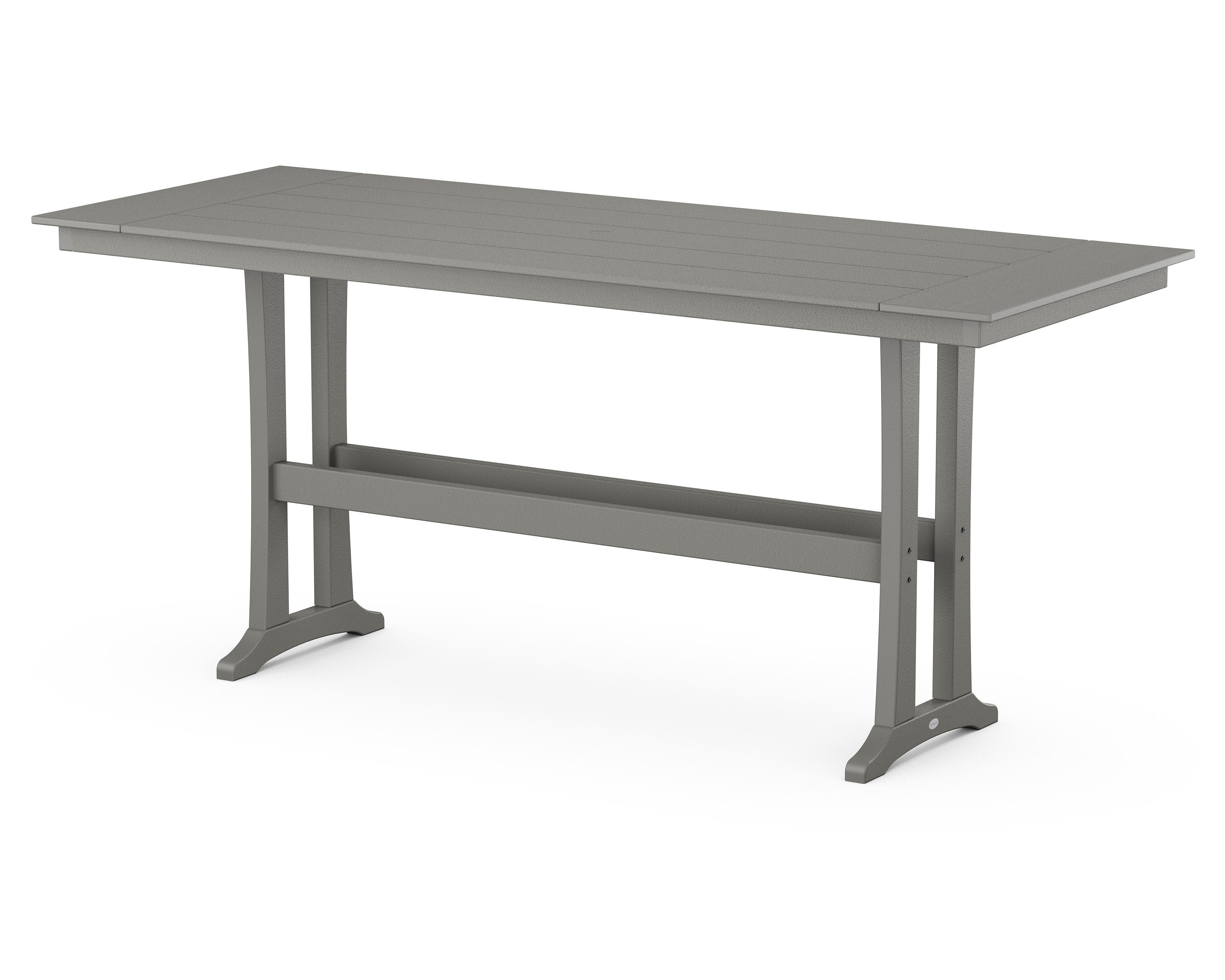 POLYWOOD Farmhouse Trestle 38 x 96 Bar Table Vintage White