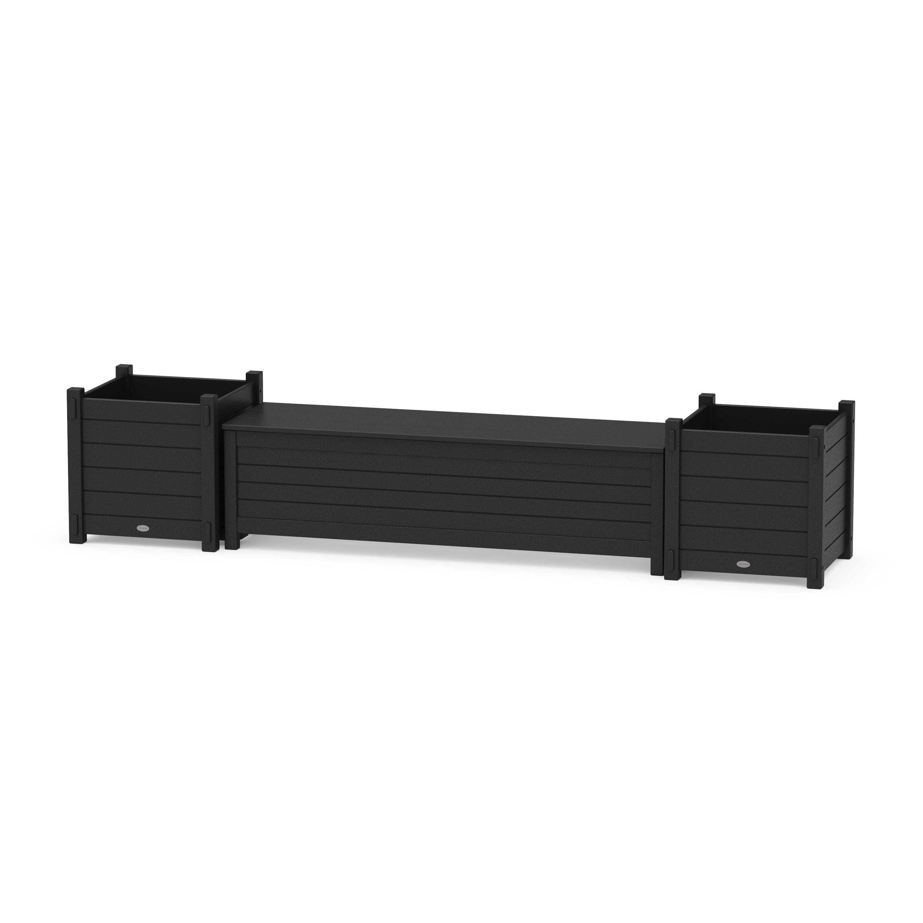 60" Nautical Straight Planter Storage Bench Set- Large