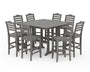 Savannah Side Chair 9-Piece Square Farmhouse Bar Set with Trestle Legs