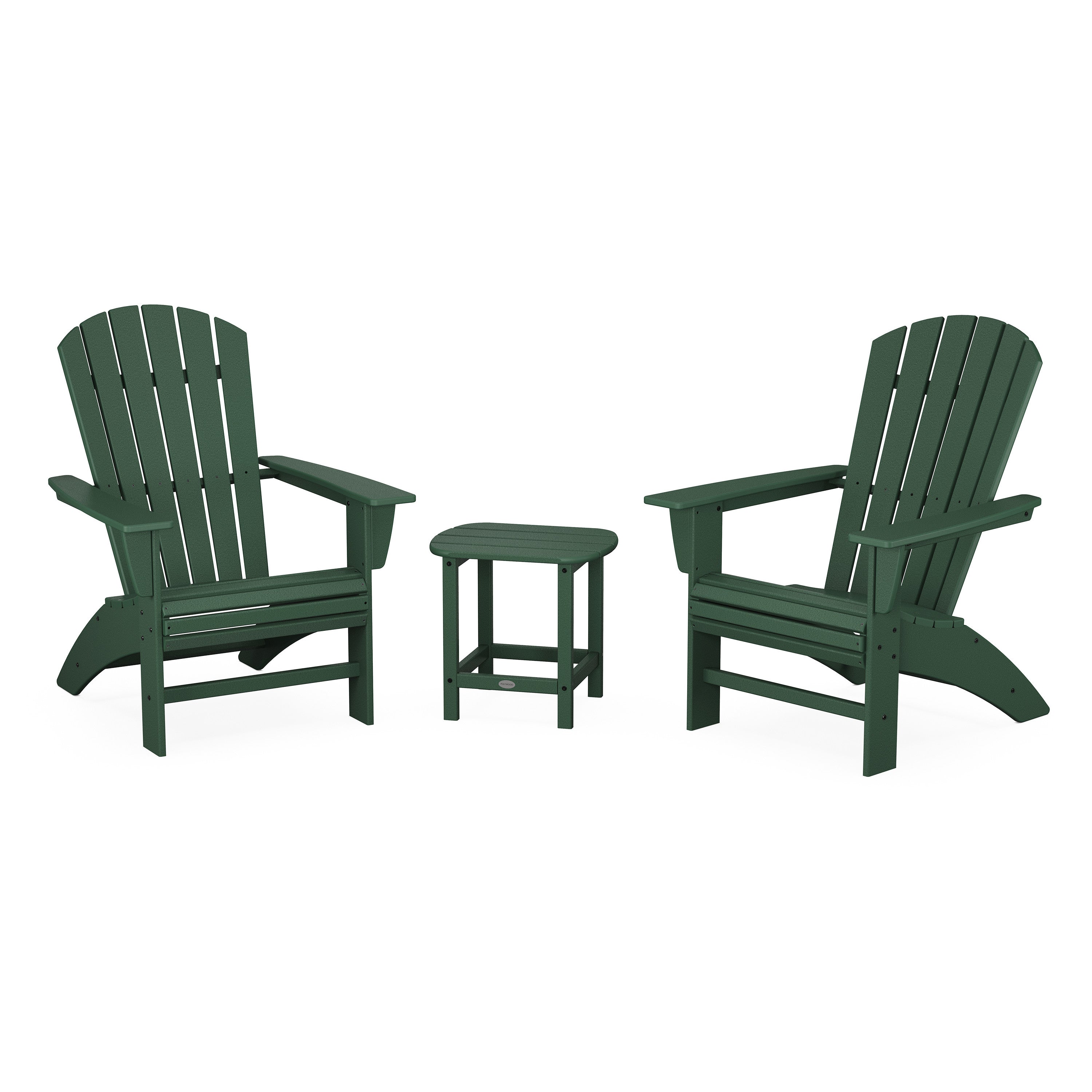 Nautical 3-Piece Curveback Adirondack Set