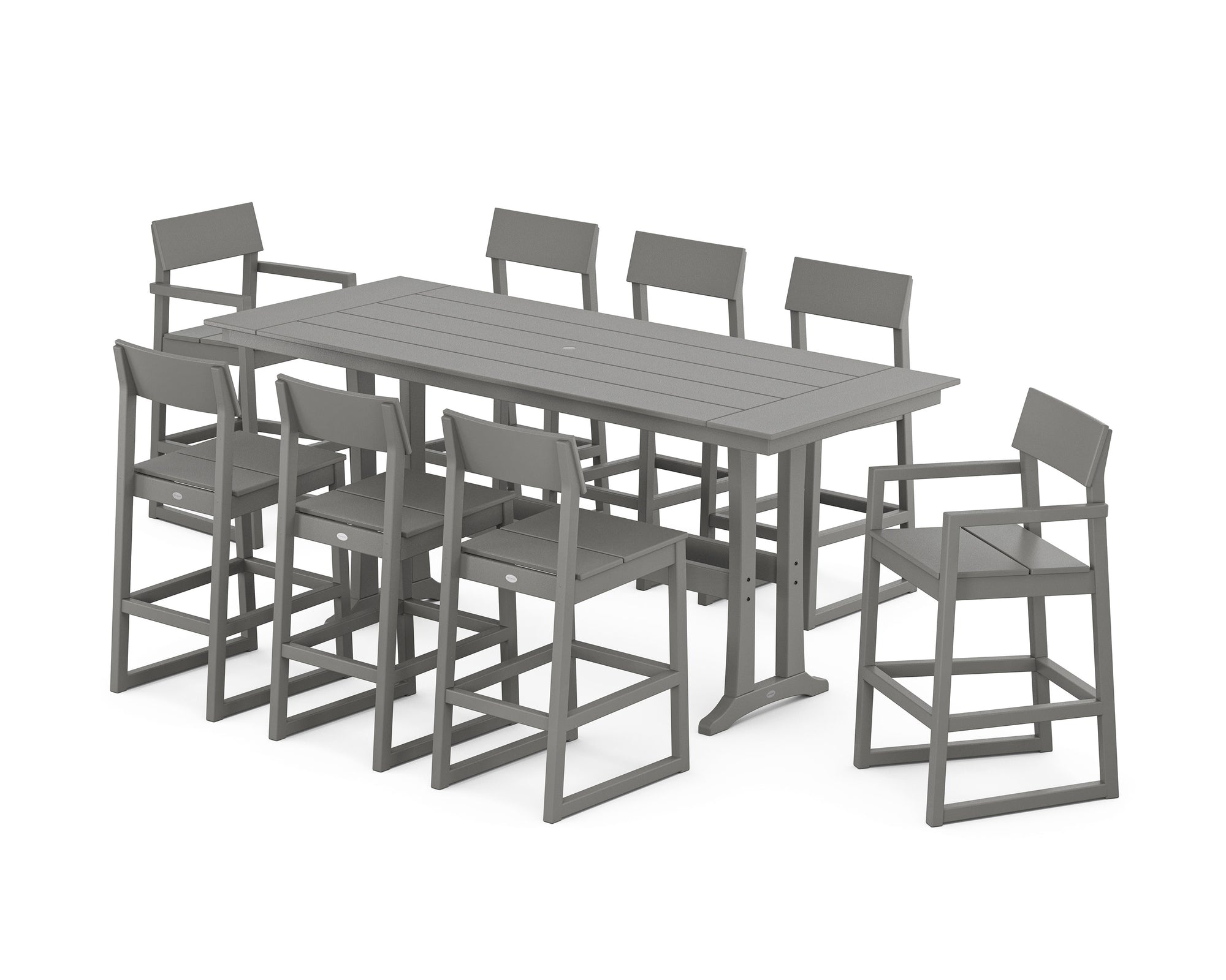 EDGE 9-Piece Farmhouse Bar Set with Trestle Legs