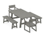 EDGE 5-Piece Rustic Farmhouse Dining Set With Benches