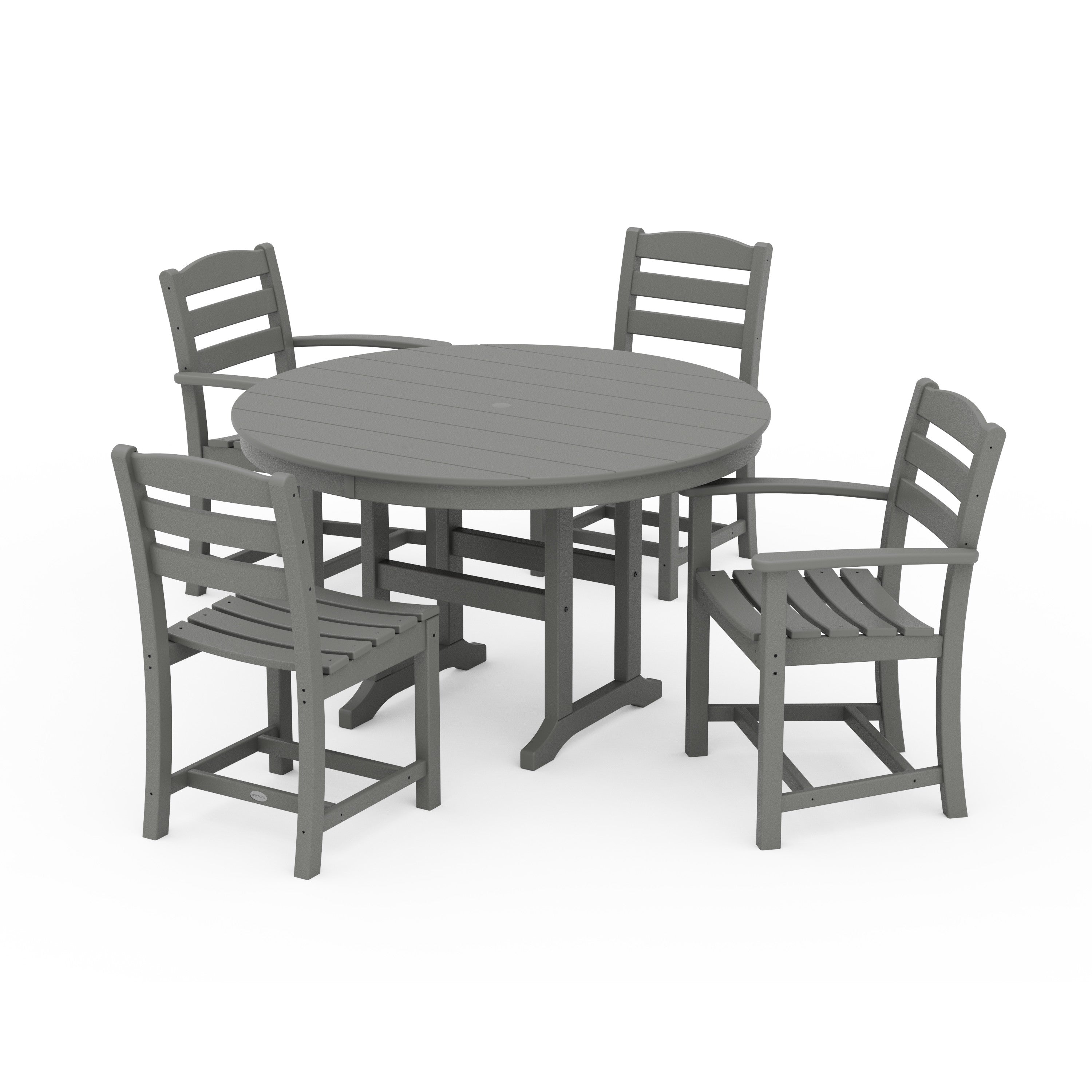 La Casa Café Side Chair 5-Piece Round Farmhouse Dining Set - Thumbnail 4