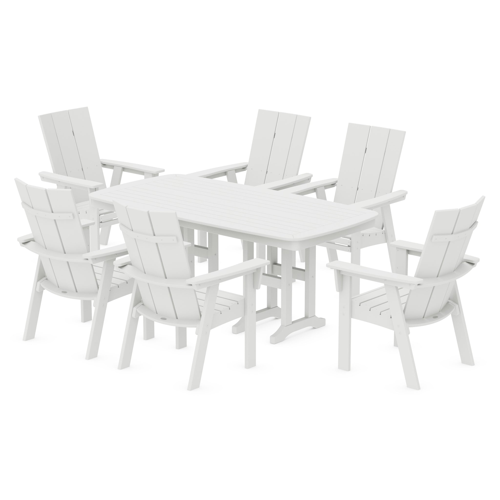 Modern Curveback Adirondack 7-Piece Dining Set